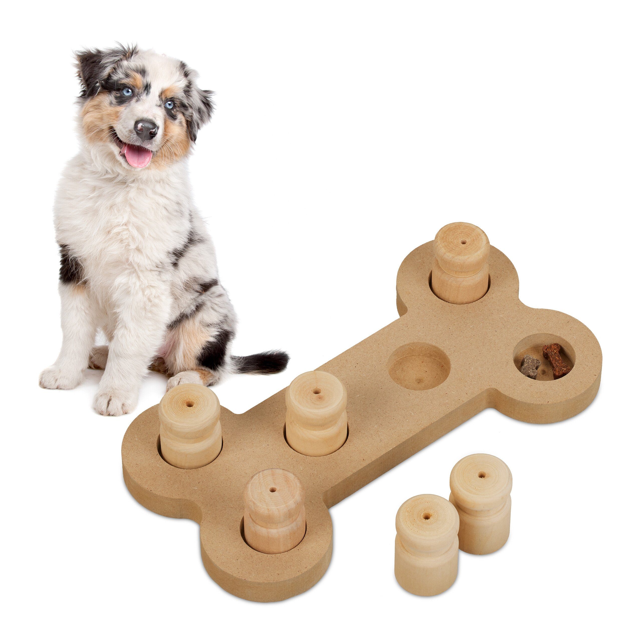 relaxdays Tier-Intelligenzspielzeug Intelligenzspielzeug für Hunde, Faserplatte