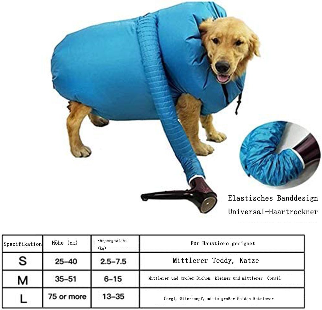 GelldG Hundemantel Haustier Trockenbeutel, Haustier-Trockner, Haustier-Trockenbeutel