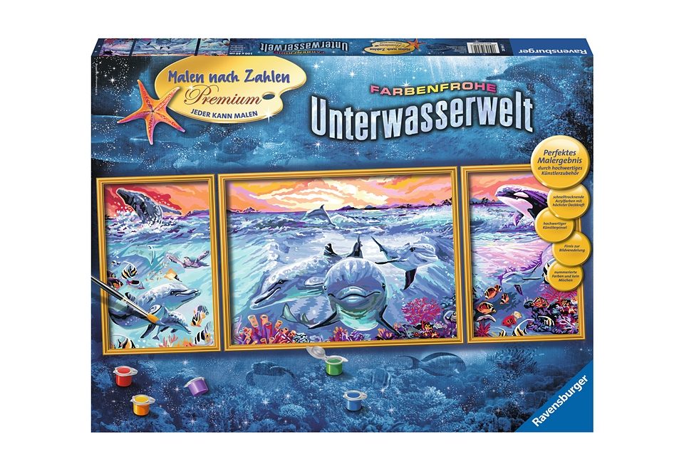 Image of RAVENSBURGER Farbenfrohe Unterwasserwelt Malen nach Zahlen Premium, Mehrfarbig