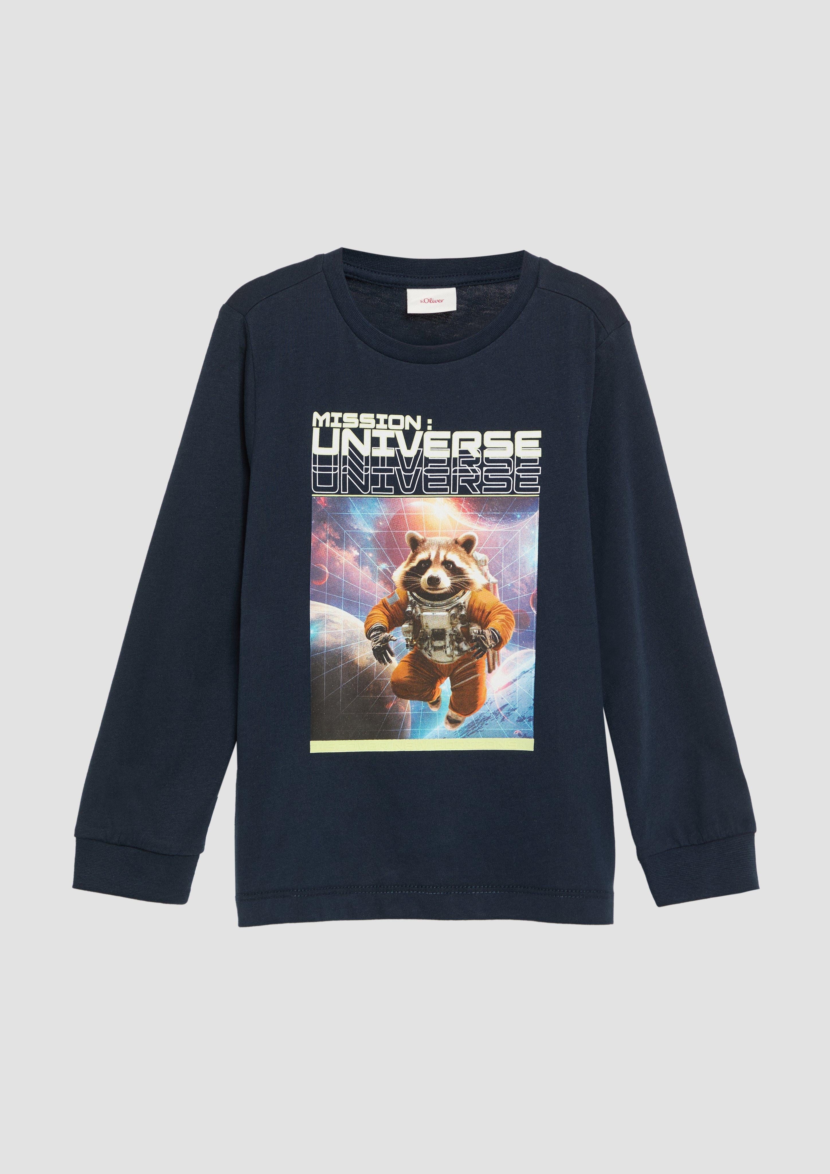 Langarmshirt Langarmshirt mit Bündchen und Fotoprint