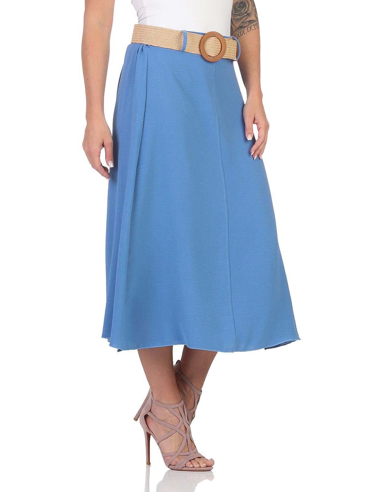 simaranda Sommerrock Damen Rock 2602 34-38 Hellblau