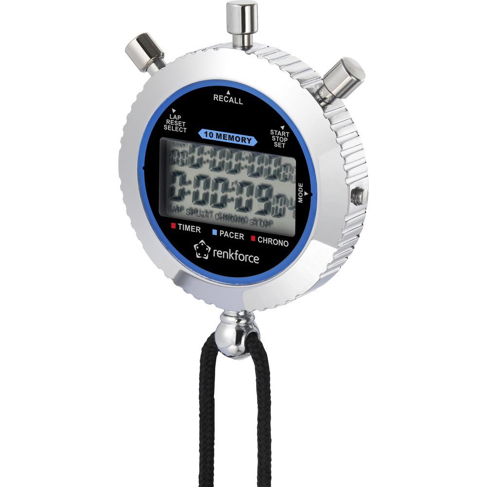 Renkforce Stoppuhr Renkforce RF-SW-200 Stoppuhr digital Silber