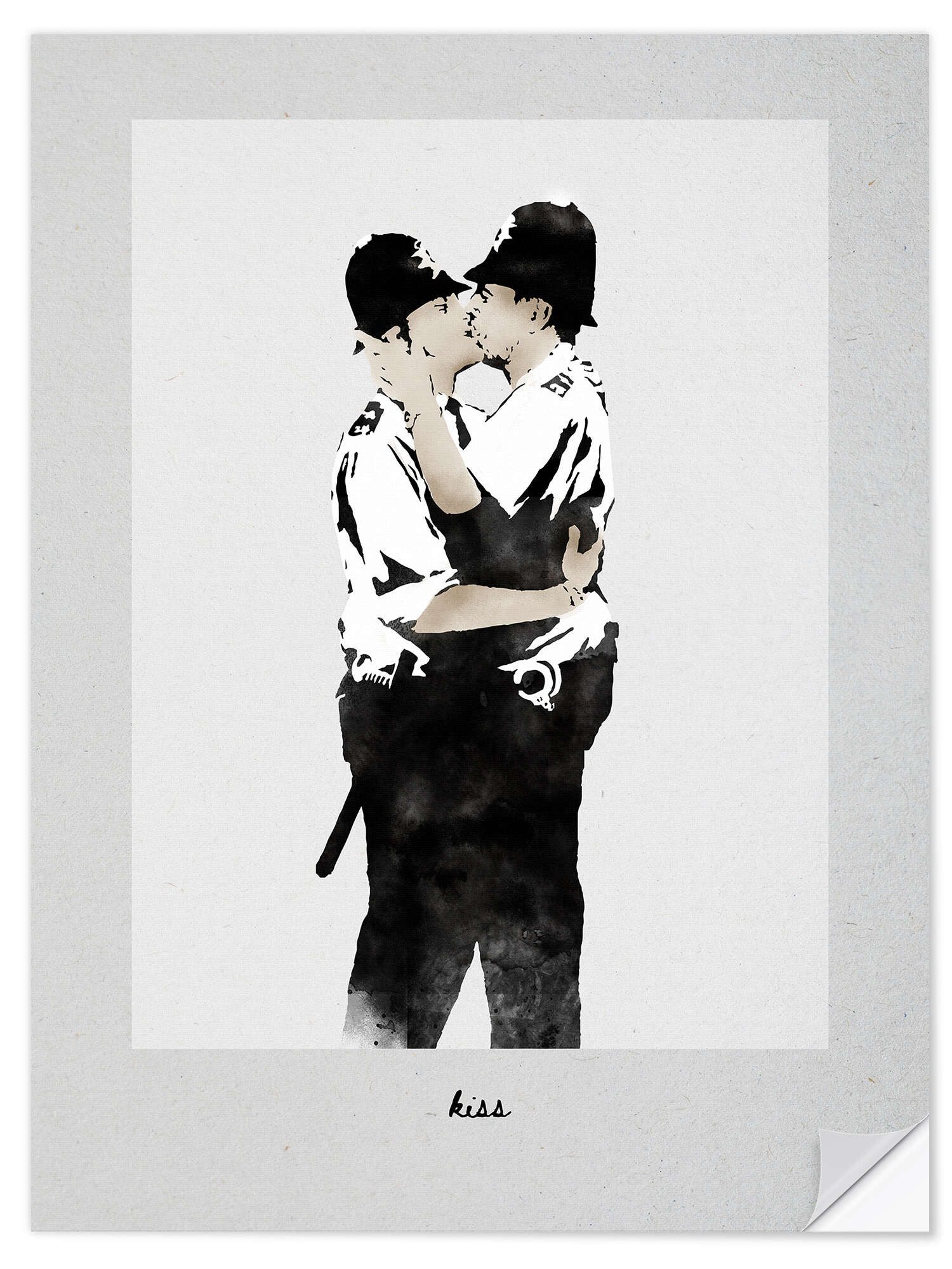 Posterlounge Wandfolie Editors Choice, Banksy - Kissing Cops, Modern Malerei