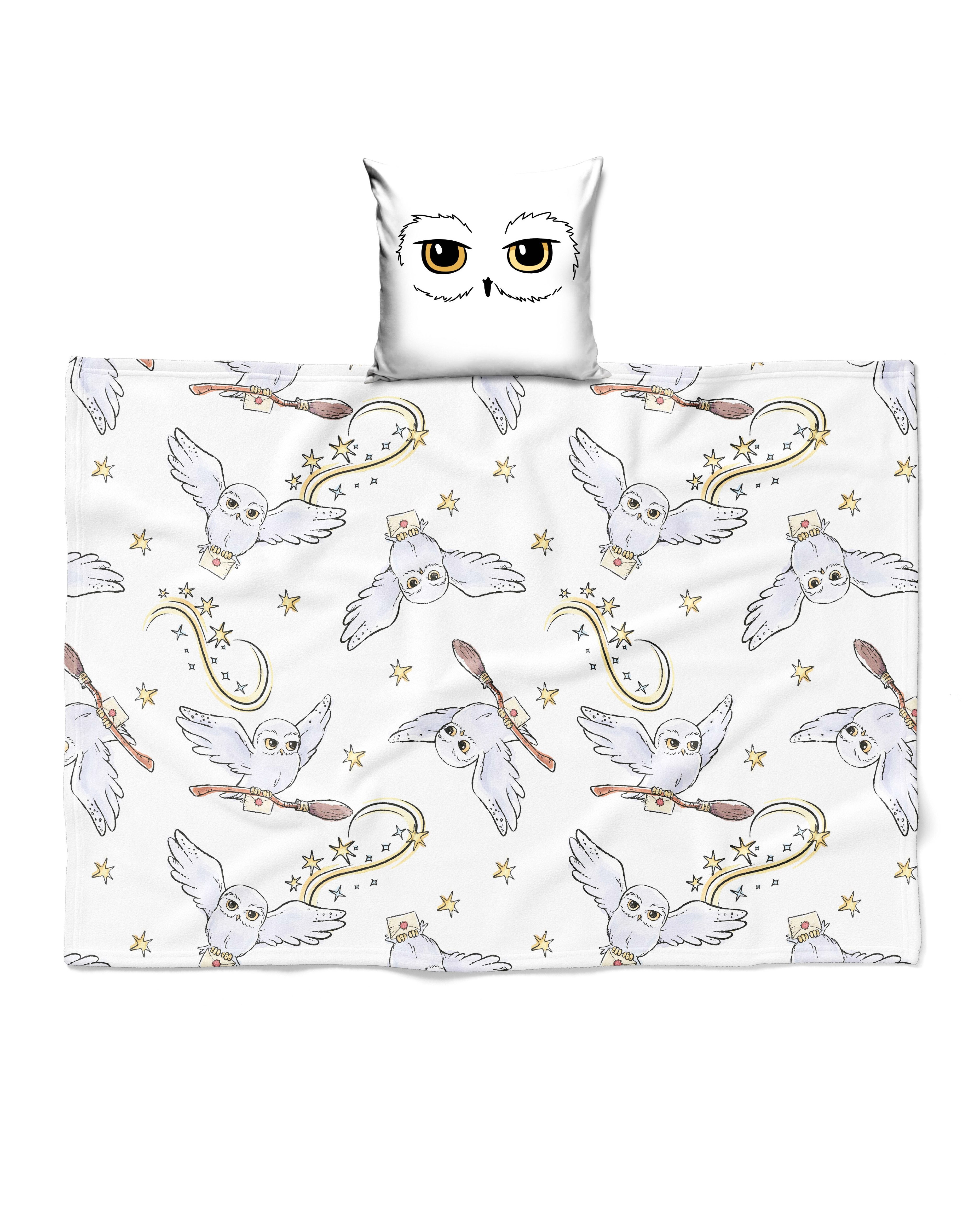 Kinderdecke Harry Potter, 2-in-1 Set, Kissenbezug und Flauschdecke, Eule He günstig online kaufen