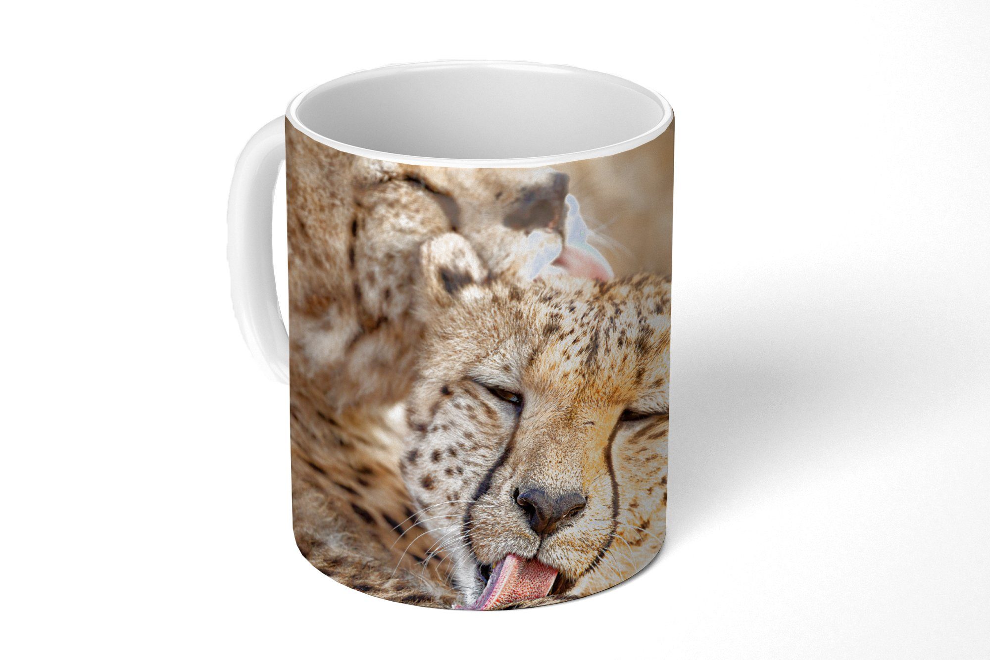 MuchoWow Tasse Geparden - Freundschaft - Tiere, Keramik, Kaffeetassen, Teetasse, Becher, Teetasse, Geschenk