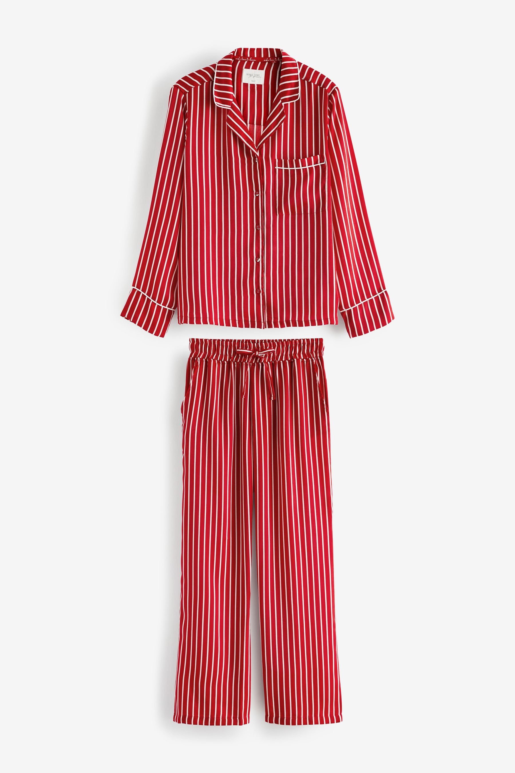 Next Pyjama Durchgehend (2 aus Satin geknöpfter Schlafanzug tlg)