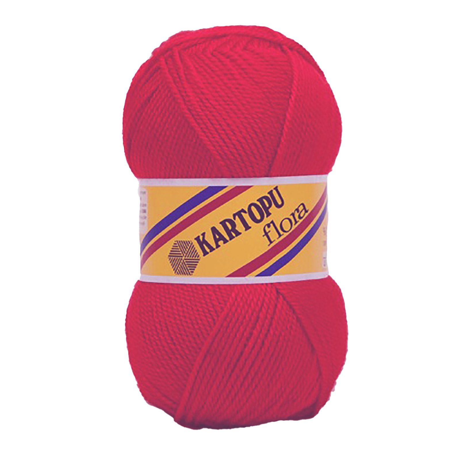 Kartopu 5 x 100g Strick-Häkel-Garn Kartopu Flora Acryl-Wolle Farbwahl Häkelwolle, 1150 m (5er-Pack, 5-St), K150 rot