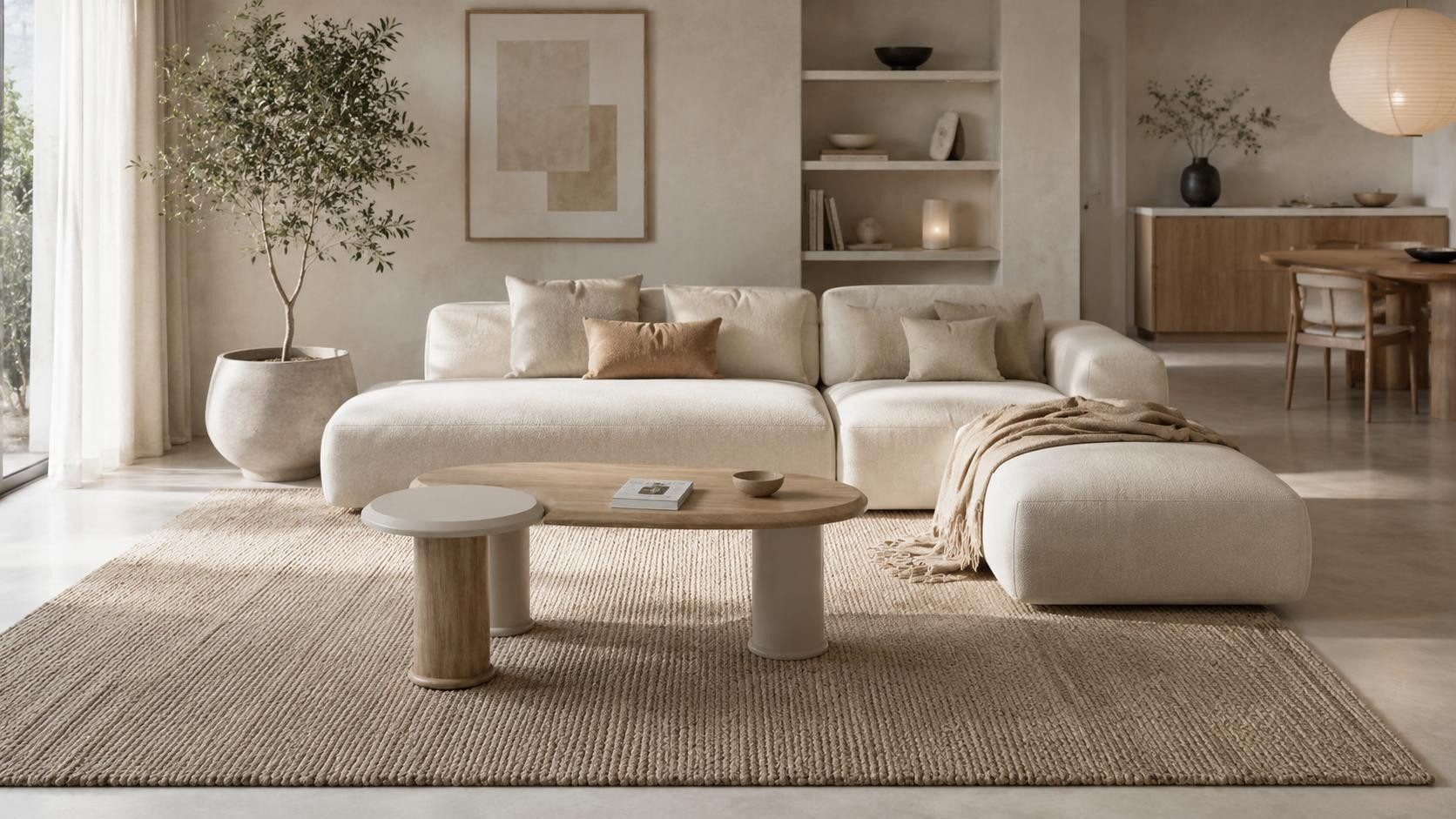 JVmoebel Couchtisch Couchtisch Skandinavischer Stil Beige Bohnenförmig Elegant Gemütlich, Made in Europa