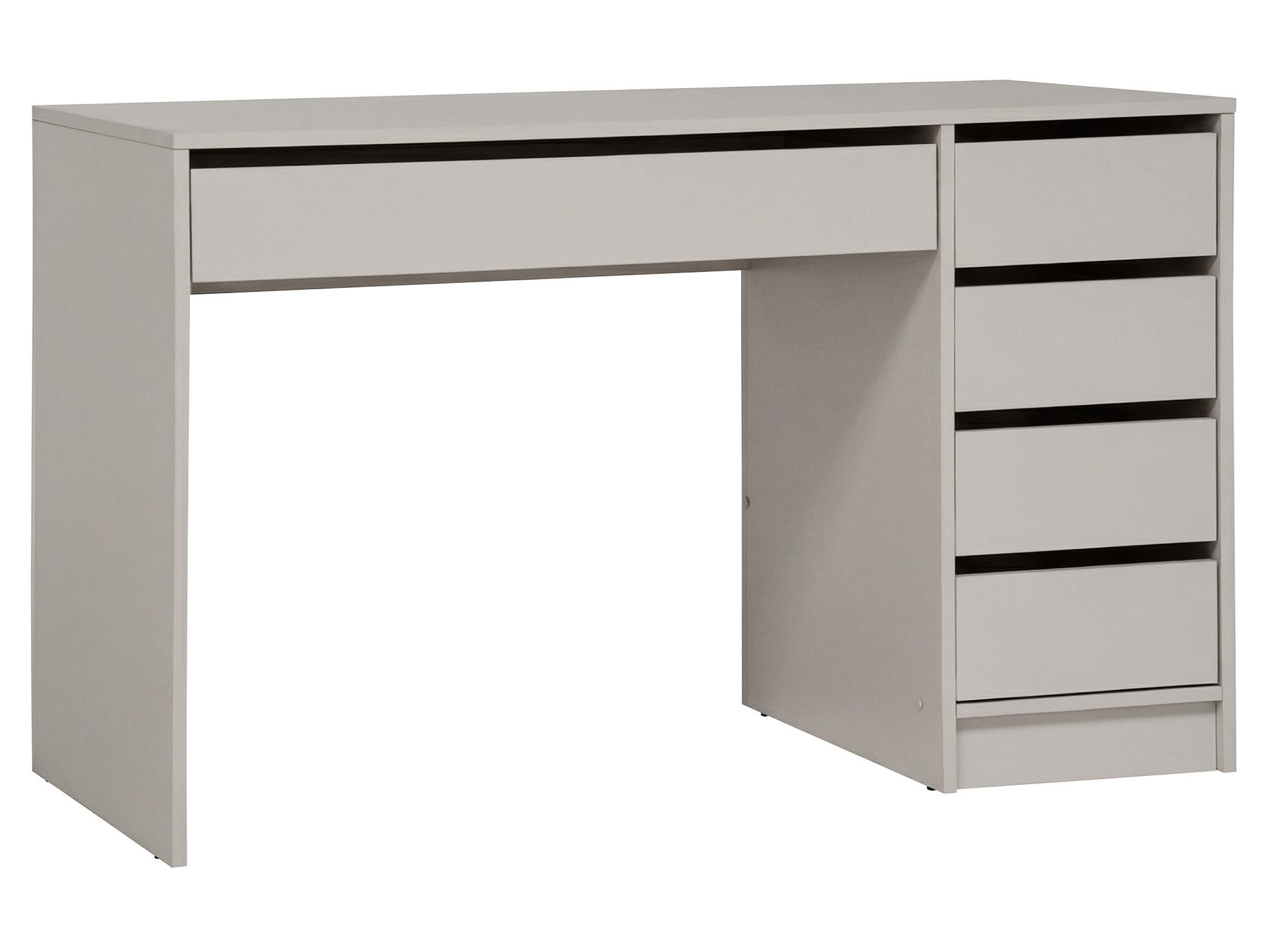 Beautysofa Schreibtisch Malta 120 cm mit Schubladen (Funktionales Design für Home Office - rechts/Links montierbar, Weiß oder Kaschmir), Wahlweise mit oder ohne Griffe