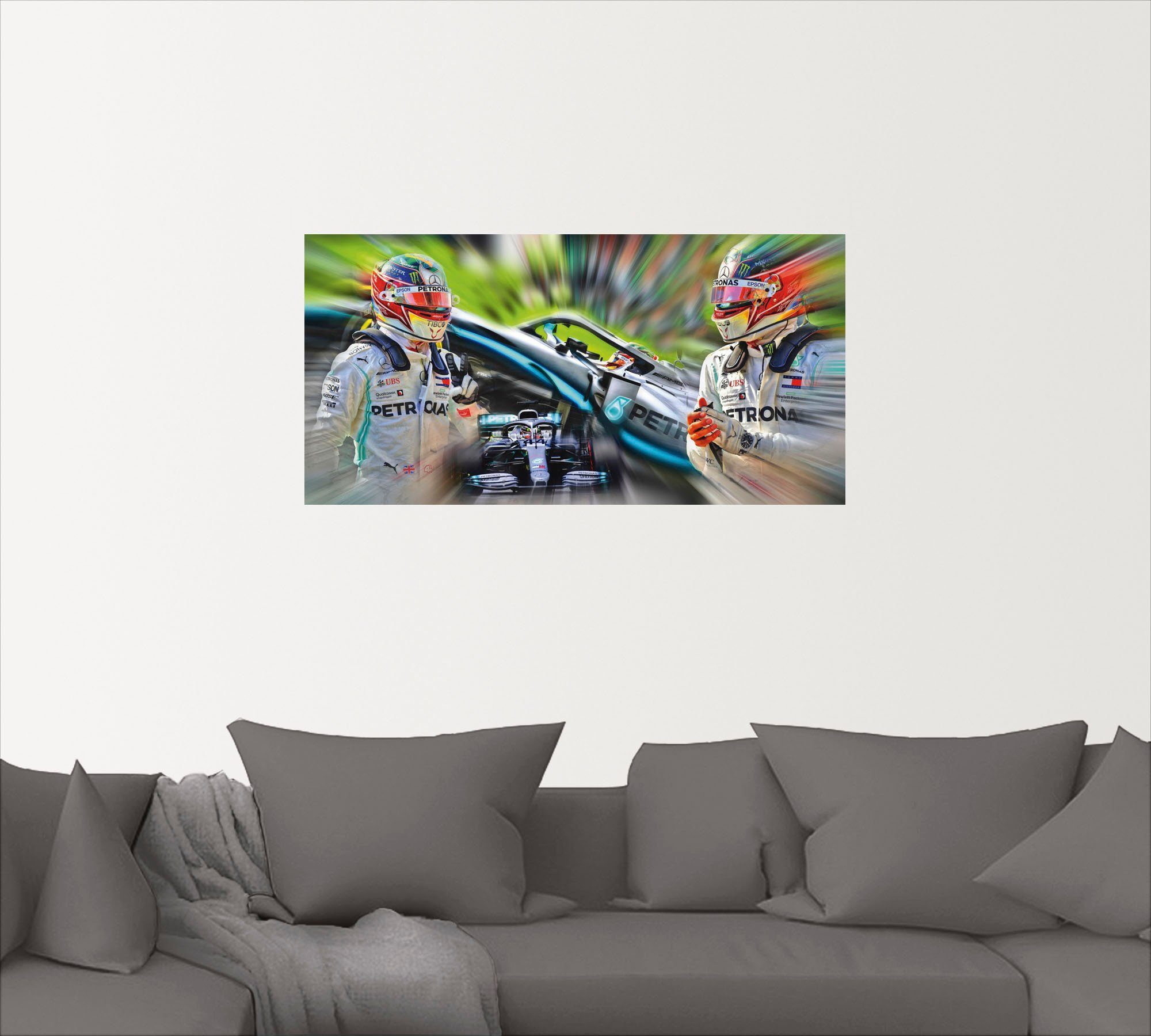 Artland Wandbild »Lewis Hamilton - schnell und erfolgreich«, Bilder von Berufen (1 Stück), in vielen Größen & Produktarten - Alubild / Outdoorbild für den Außenbereich, Leinwandbild, Poster, Wandaufkleber / Wandtattoo auch für Badezimmer geeignet-kaufen