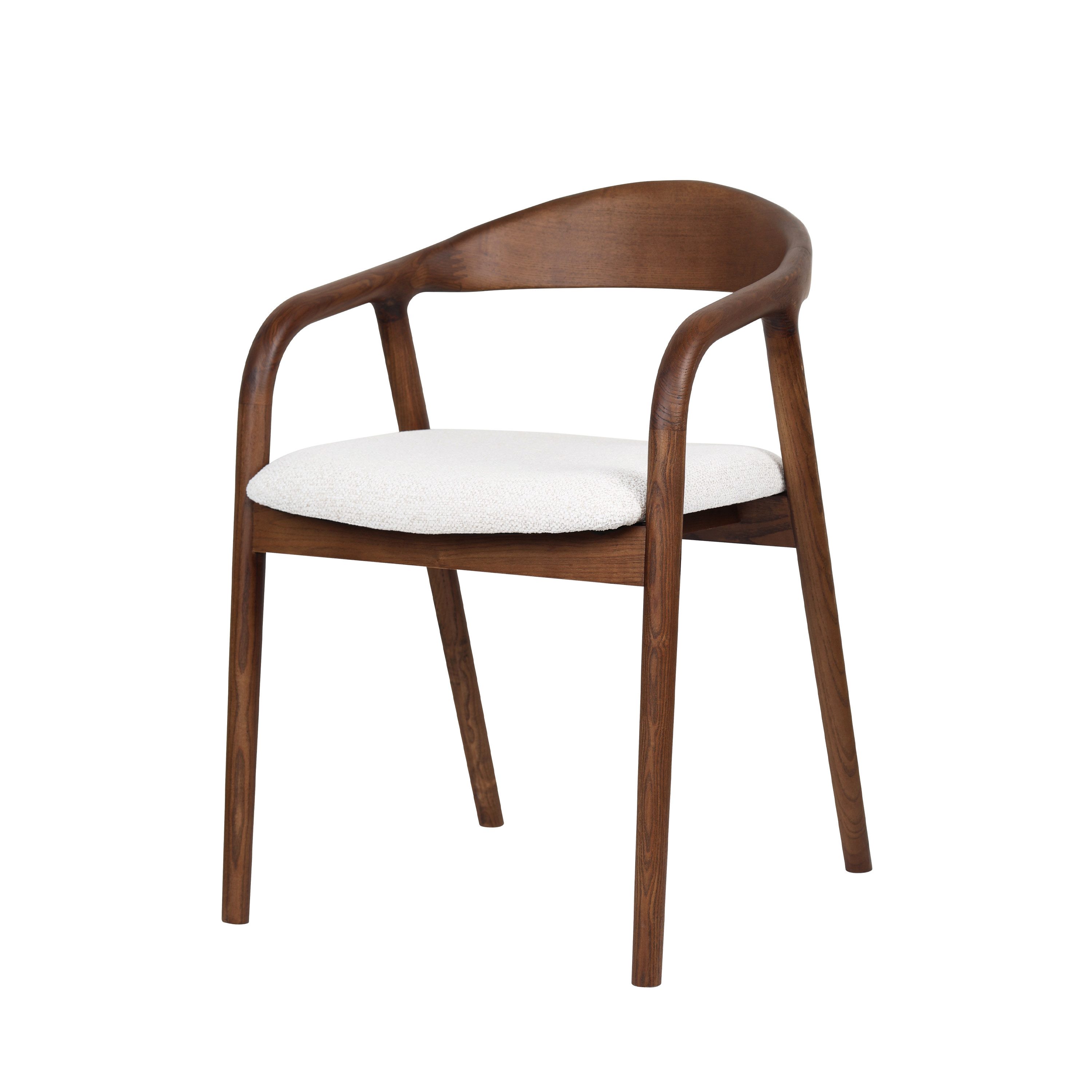 VECHOO Esszimmerstuhl Zeitloses Design, halboffener Holzstuhl Frederick mit Armlehnen (1 St), Naturholzfarbe