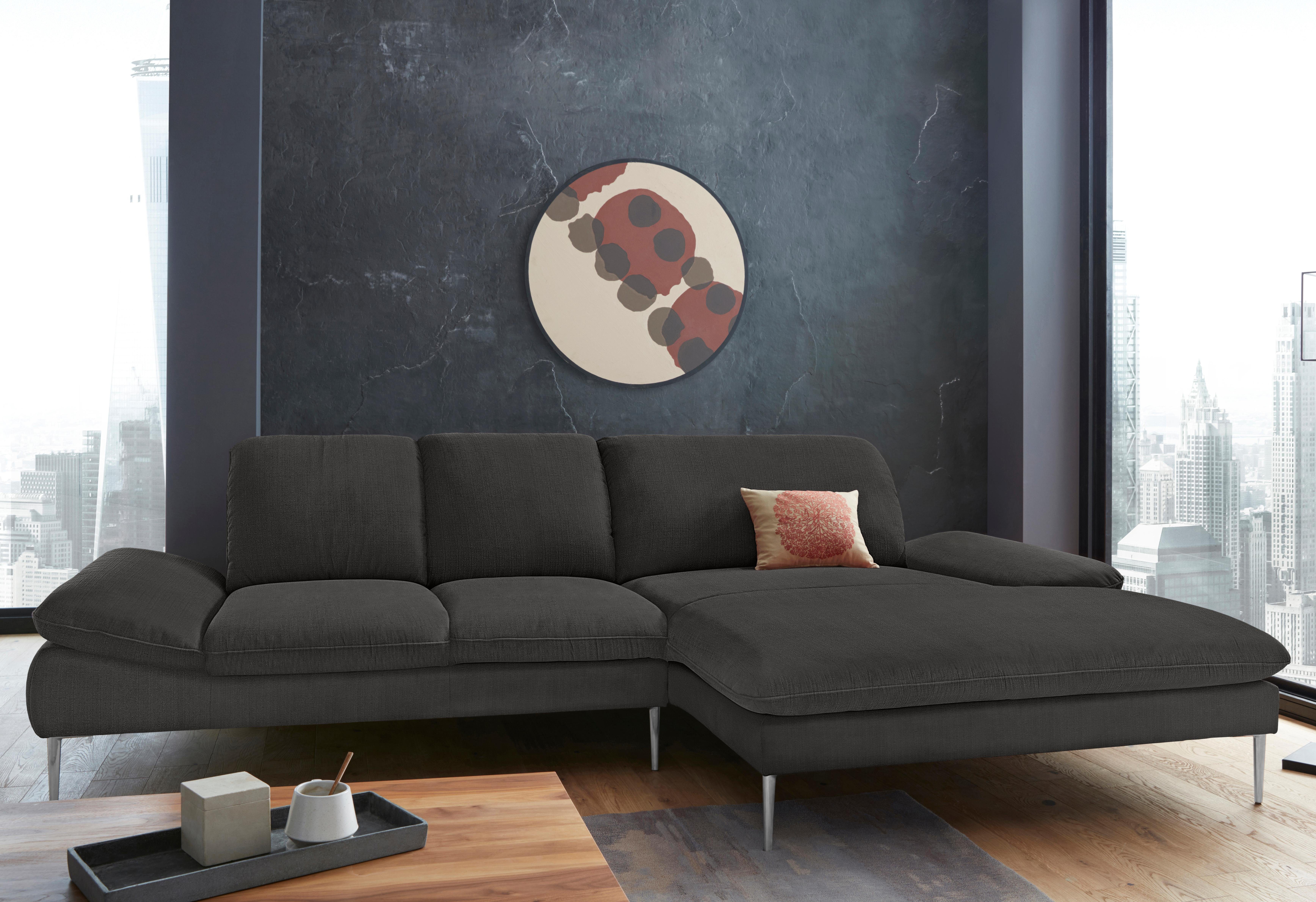 W.SCHILLIG Ecksofa enjoy&MORE, Designsofa, elegant und bequem, L-Form, mit Sitztiefenverstellung, Füße Chrom glänzend, Breite 310 cm
