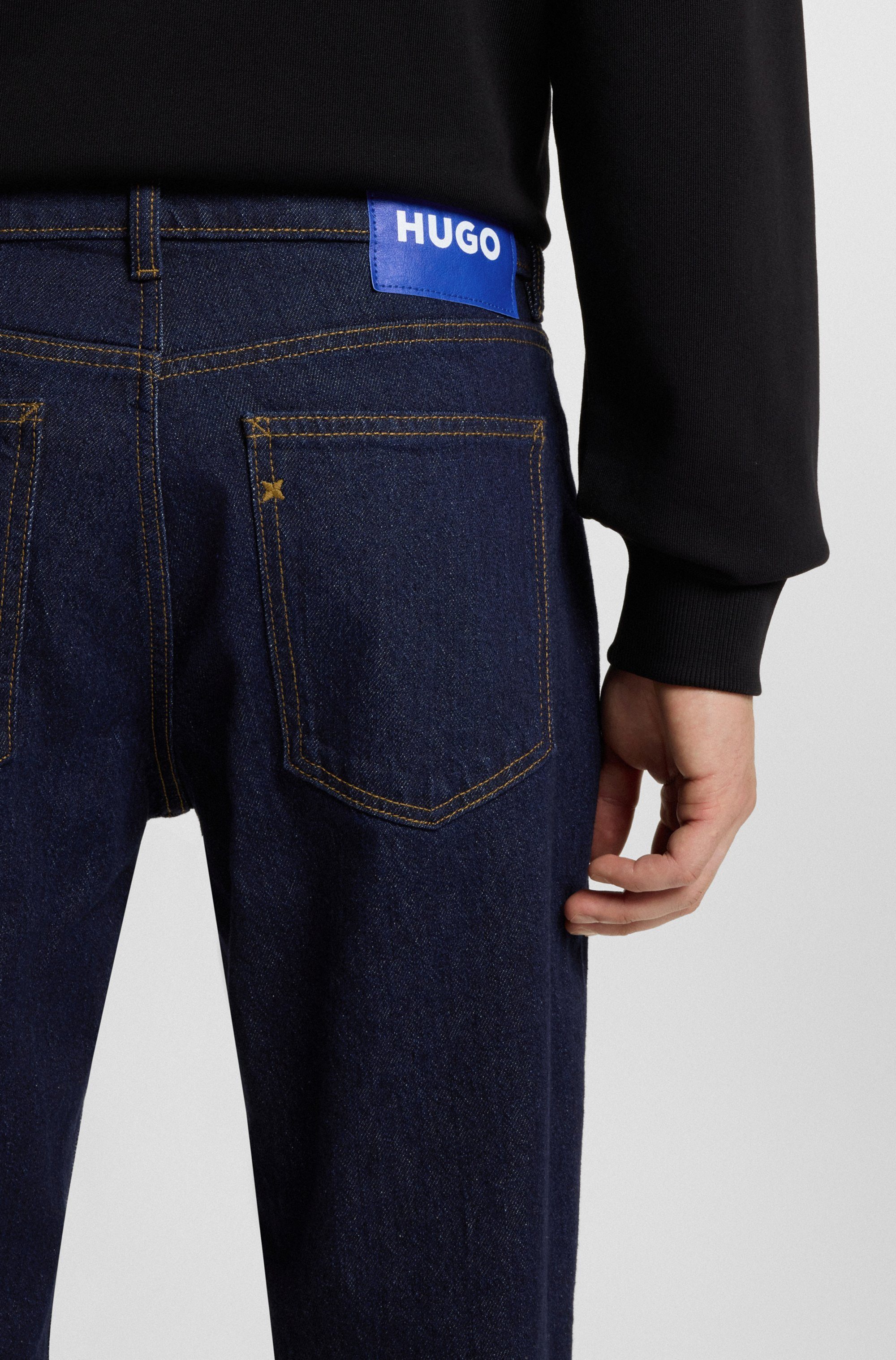 HUGO Blue Tapered-fit-Jeans Brody mit Stone-washed-Finish günstig online kaufen