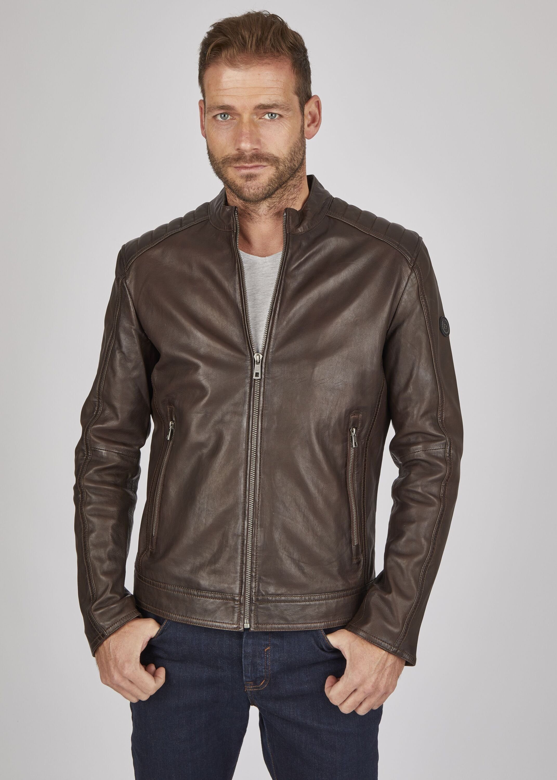 bugatti Lederjacke BUAPOLLO (1-St) mit Schultersteppung günstig online kaufen