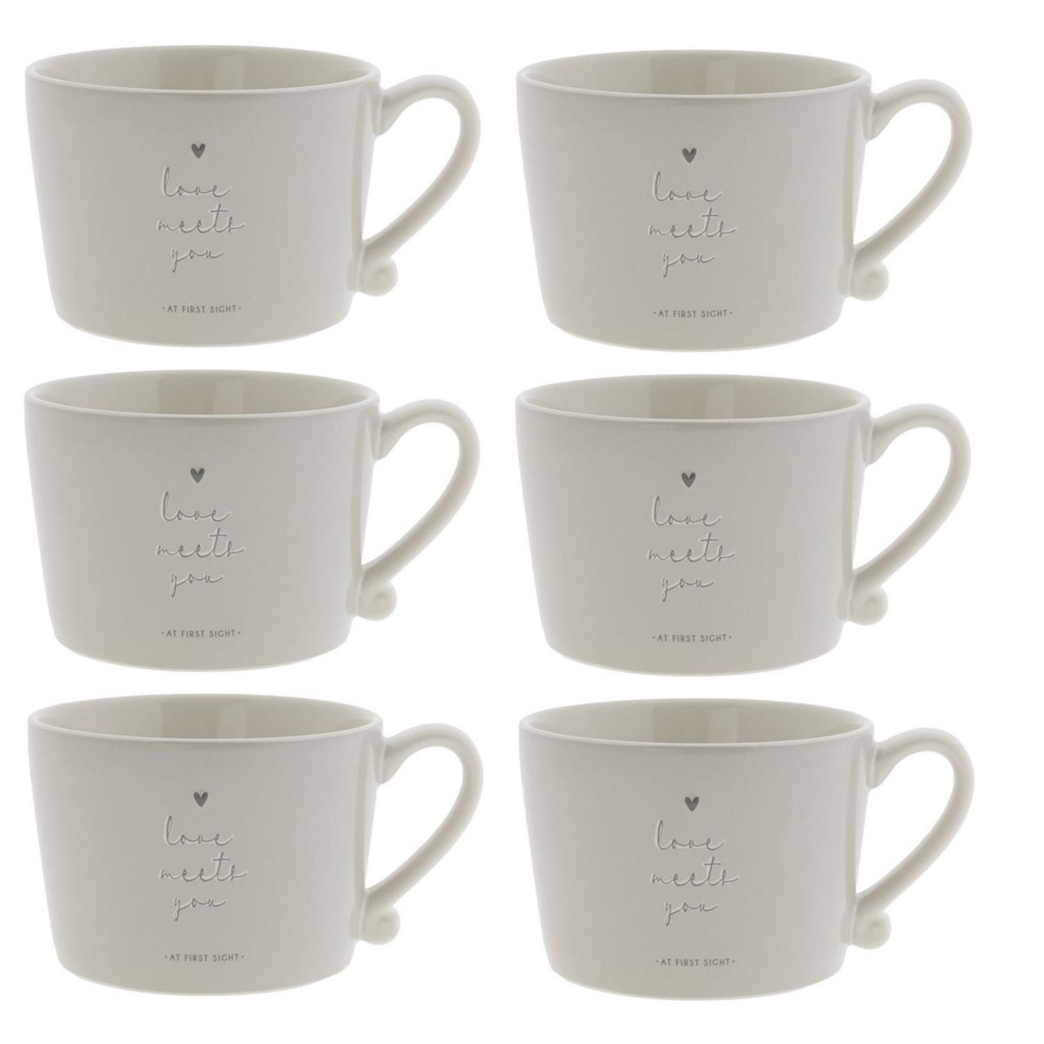 Bastion Collections Tasse Graues Herz, Keramik, Spülmaschinengeeignet, Grau, Motiv: Herz, Höhe: 7cm