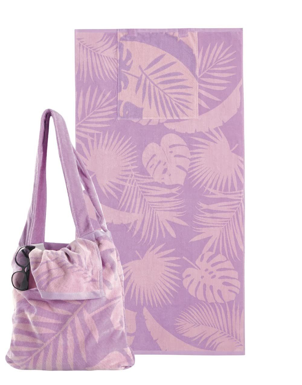 Delindo Lifestyle Strandtuch Strandtuch mit Schultertasche, günstig online kaufen