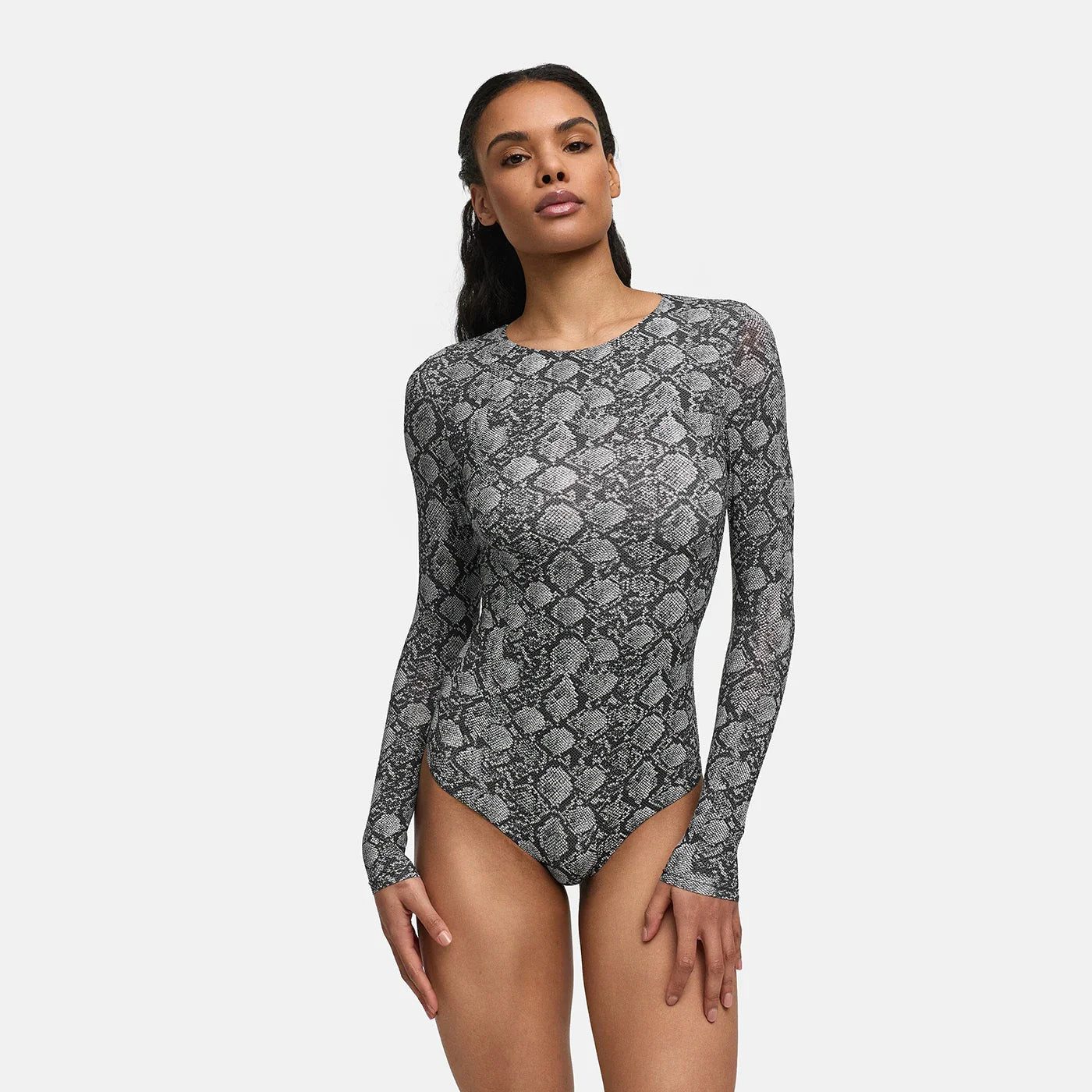 Body Crew Neck Longsleeve Bodysuit-Snake-2XL