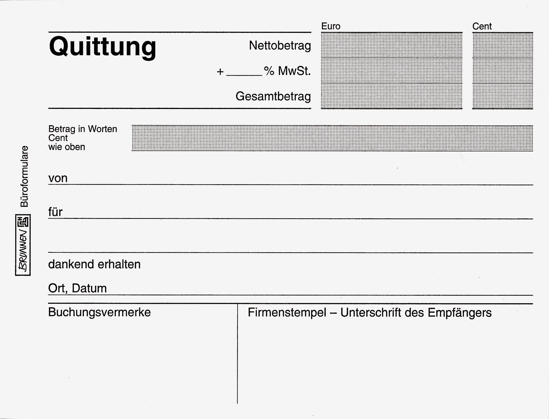 BRUNNEN Collegeblock BRUNNEN 102634502 Quittungen, A6 quer, 80 Blatt