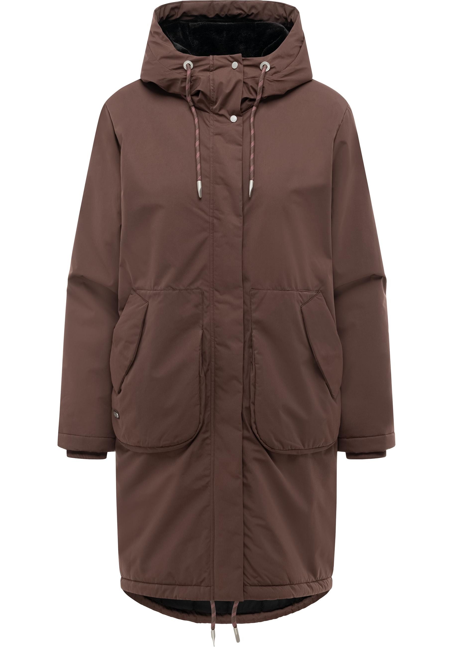 Ragwear Funktionsmantel Frostlin Y Winter Damen Kurzmantel gefüttert mit Fleece