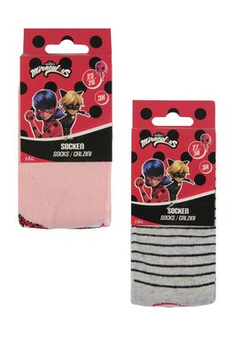 ONOMATO! Socken Miraculous Lady Bug Kinder Mädchen Socken 6er Pack (6-Paar)