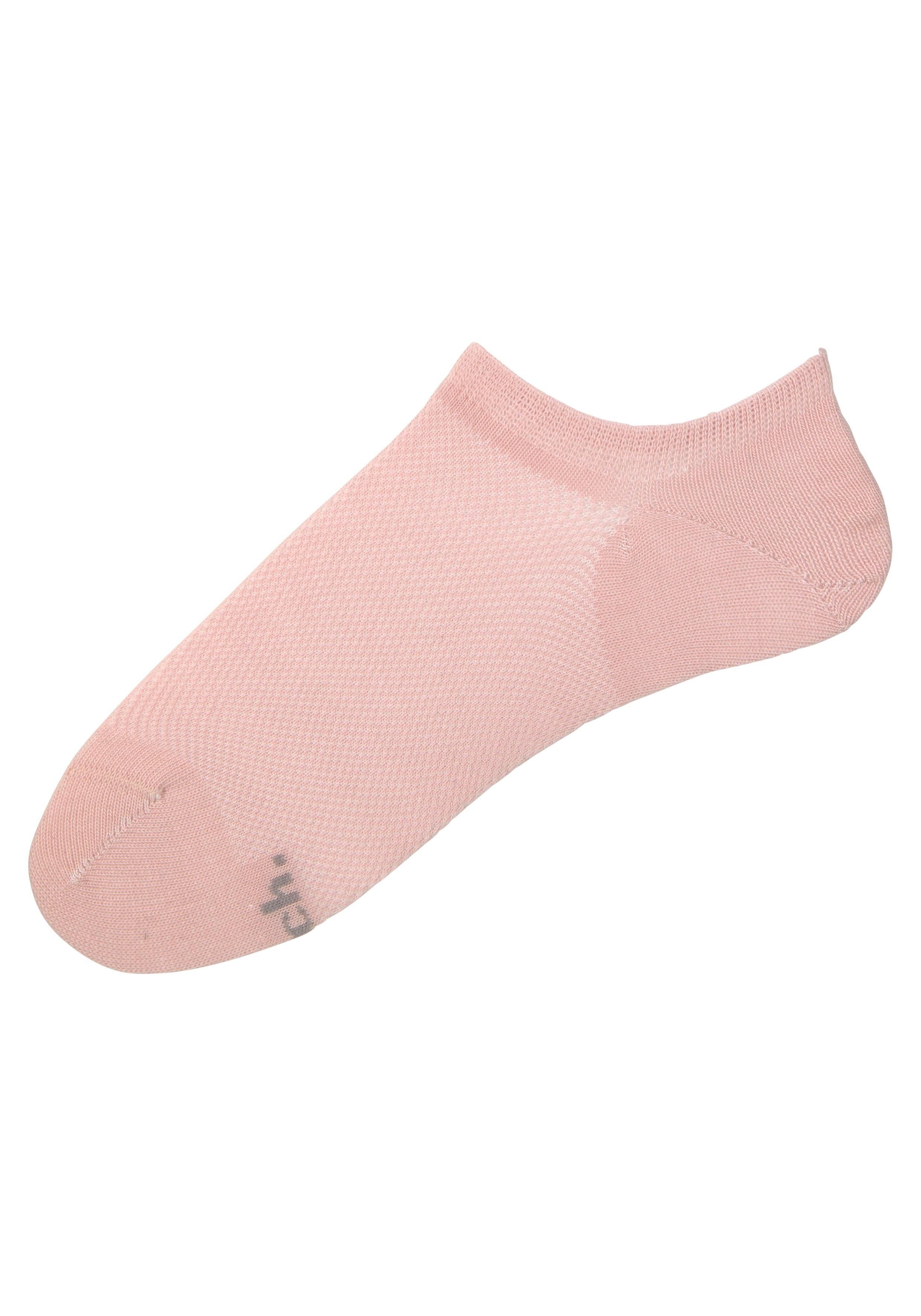 Bench. Sneakersocken (Set, 10-Paar) grau, 3x 2x Pikeestruktur rosa, ecru, 2x mit 3x schwarz