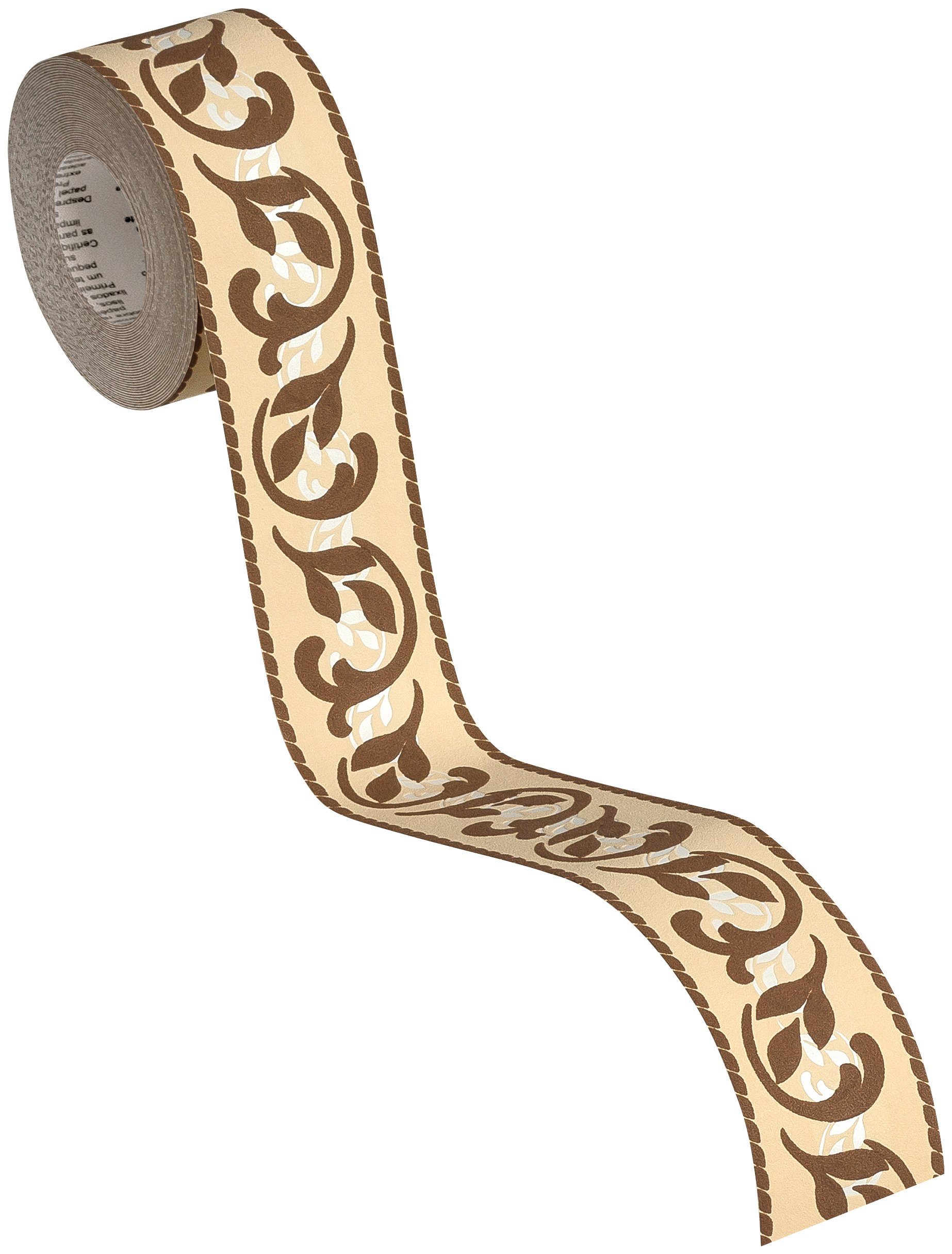 A.S. Création Bordüre Only Borders, aufgeschäumt, gemustert, Retro, Motiv, Uni Tapete Bordüre Modern Metallic floral selbstklebend Design Optik