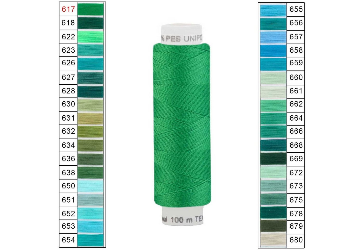 Thumbnail - maDDma Nähgarn 100m Unipoly 120 TEX14x2 4v6 Farbwahl Nähgarn, 100 m, 617