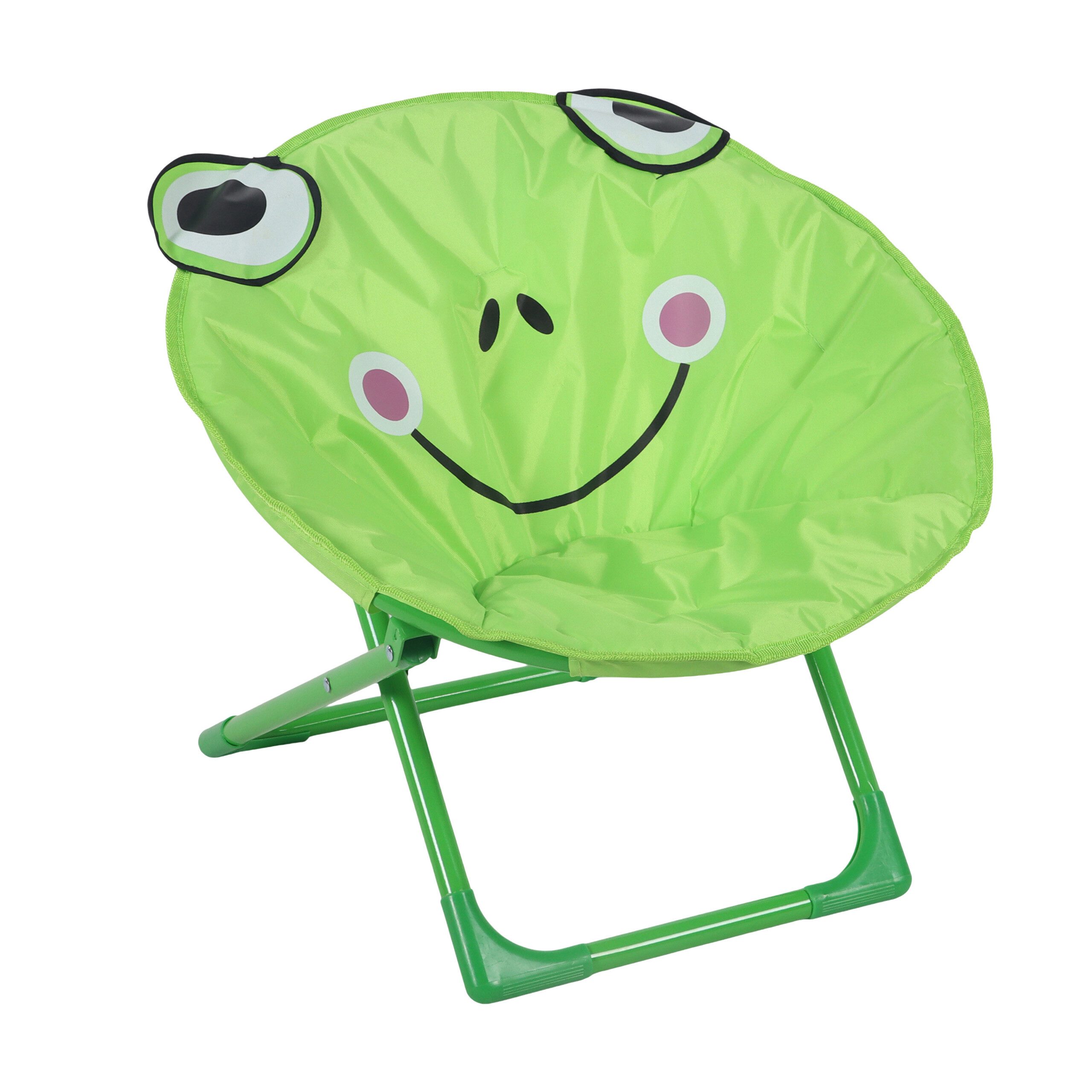 relaxdays Campingstuhl Faltbarer Moonchair für Kinder, Frosch