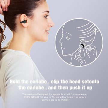 Xmenha LED-Leistungsanzeige Open-Ear-Kopfhörer (HiFi Stereo-Sound & Klare Anrufe: Genießen Sie weichen, natürlichen Klang und klare Anrufe mit dynamischer Graphit-Verbundfilmspule., mit Touch-Steuerung, lange Akkulaufzeit für ununterbrochenes Training)