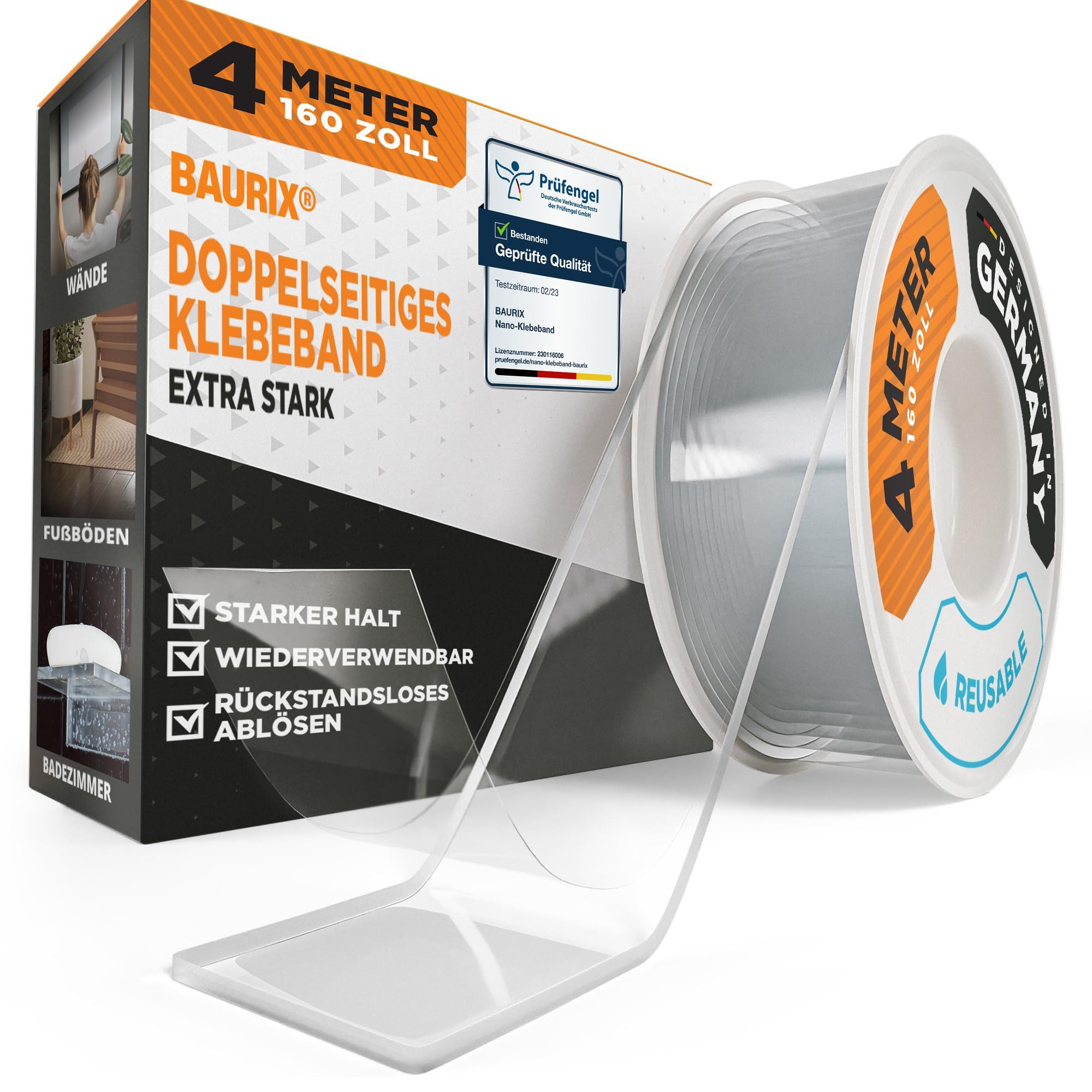BAURIX Doppelklebeband Nano-Tape Doppelseitig I Doppelseitiges Klebeband Ex günstig online kaufen