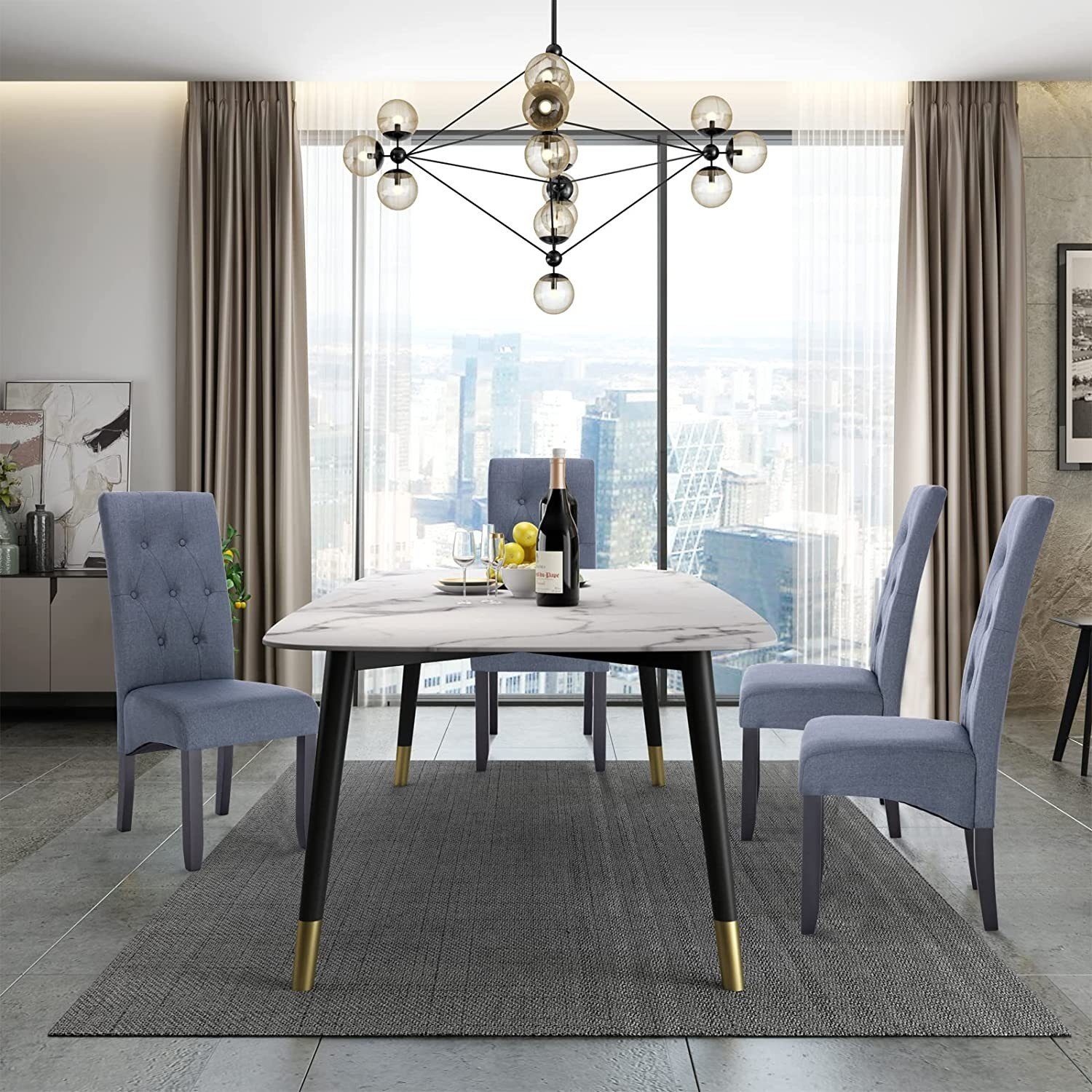 Woltu Esszimmerstuhl (Set, 4 St), Küchenstuhl mit Massivholz Beine günstig online kaufen