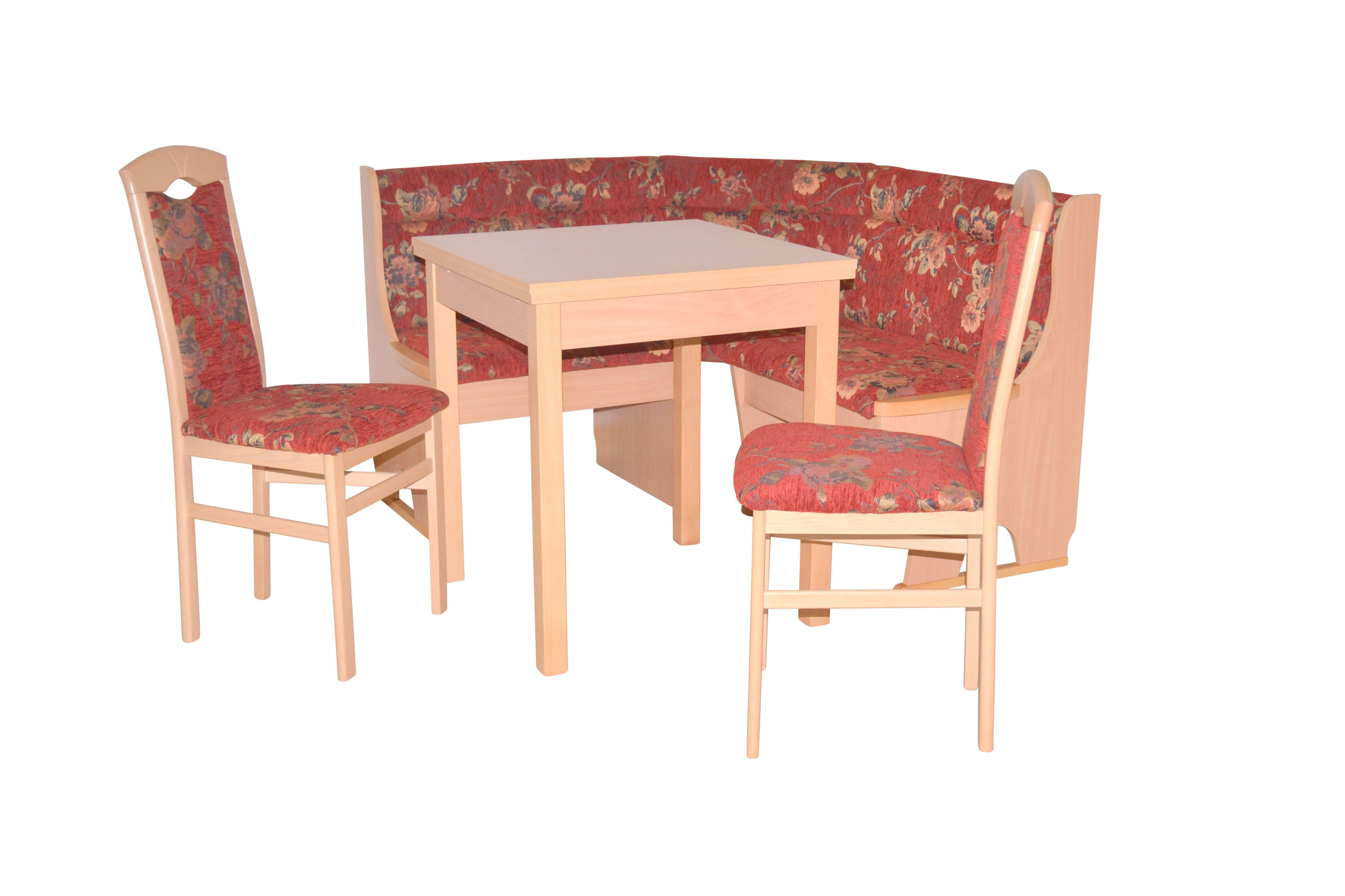 moebel-direkt-online Eckbankgruppe Anja, (Spar-Set, 4tlg-Set), Sitzflächen mit hochwertiger Gasdruckfeder rot