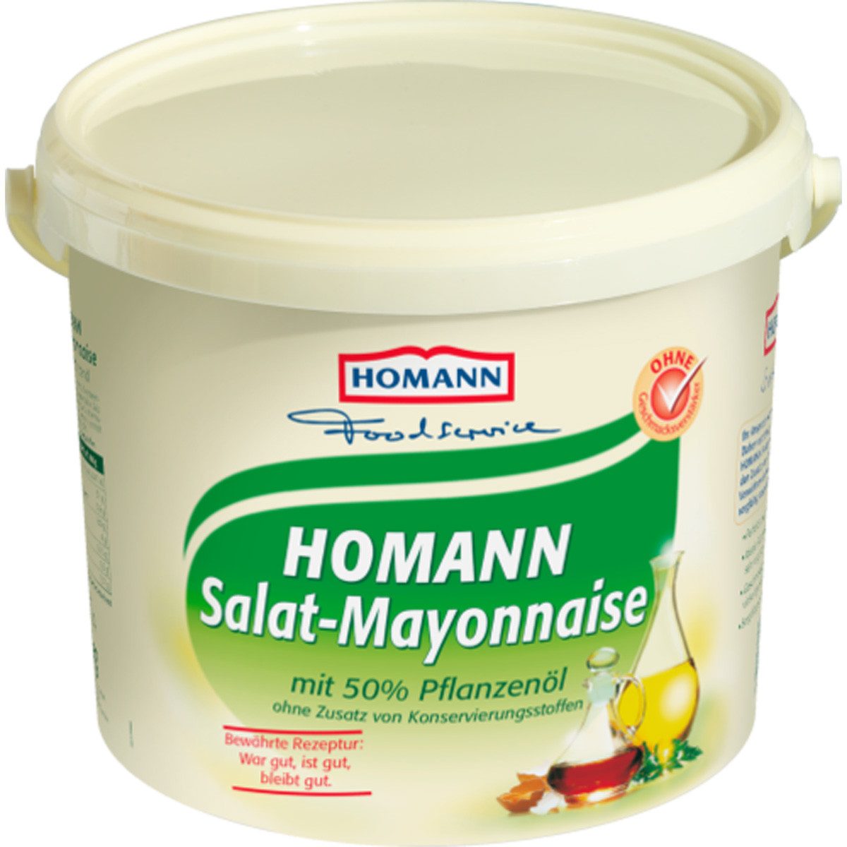 Homann Saucen, Homann Salat Mayonnaise mit 50 Prozent Pflanzenöl im Eimer 5000g