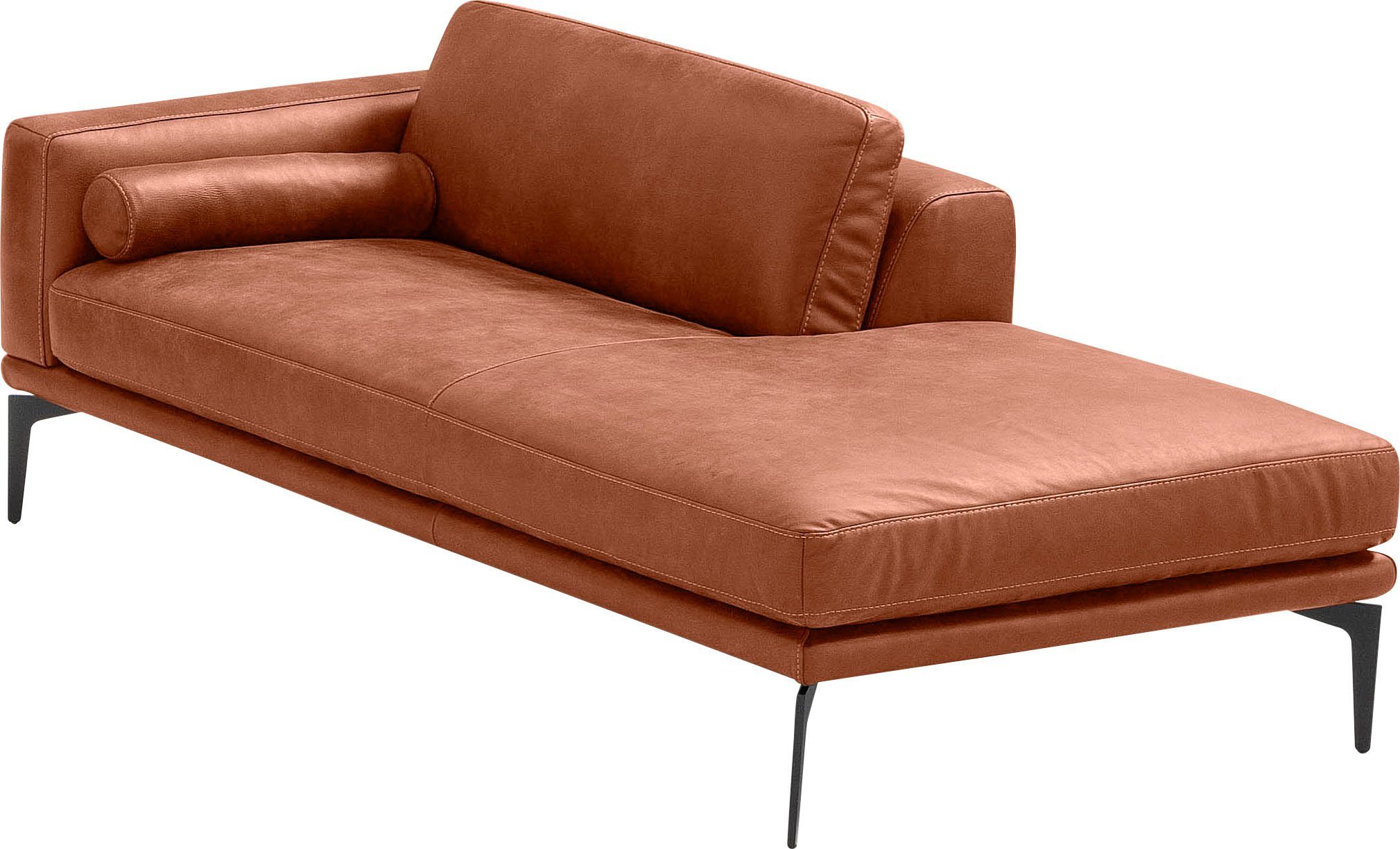 Egoitaliano Ottomane Masu, Design trifft super Sitzkomfort, mit toller Detailverarbeitung, Rückenkissen und Armteilrolle für mehr Komfort, mit Metallfüßen