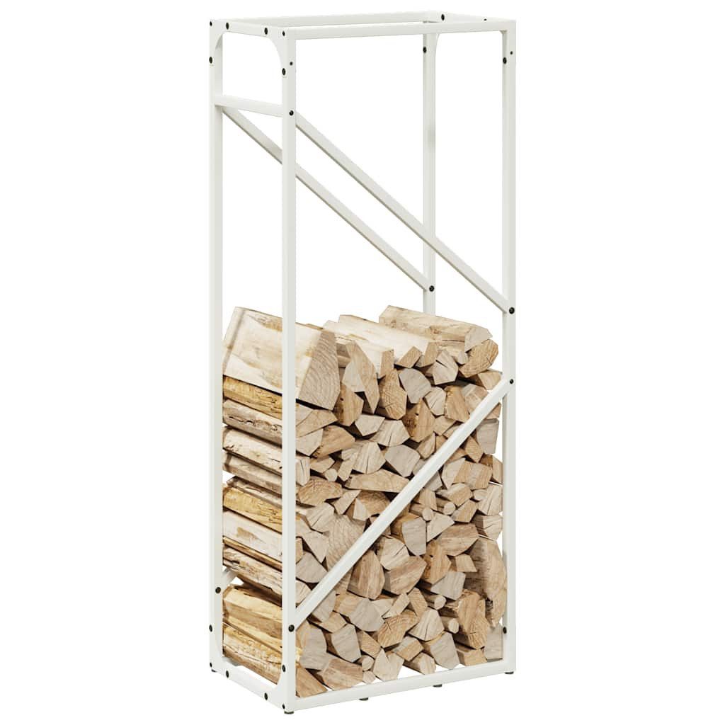vidaXL Kaminholzregal Brennholzregal Weiß 40x25x100 cm Kaltgewalzter Stahl, BxTxH:0x0x0 cm