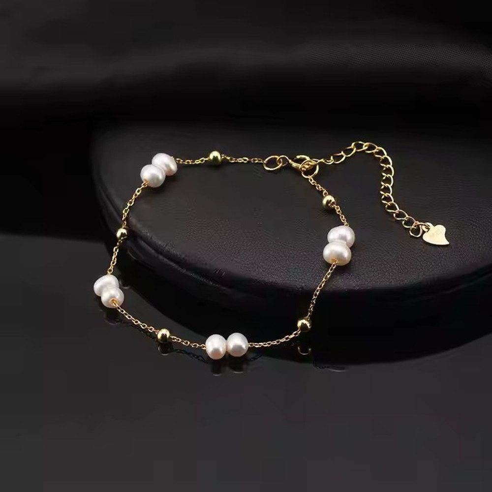 Runde Perlé Perlenarmband handgefertigtes Perlenarmband, zart, günstig online kaufen