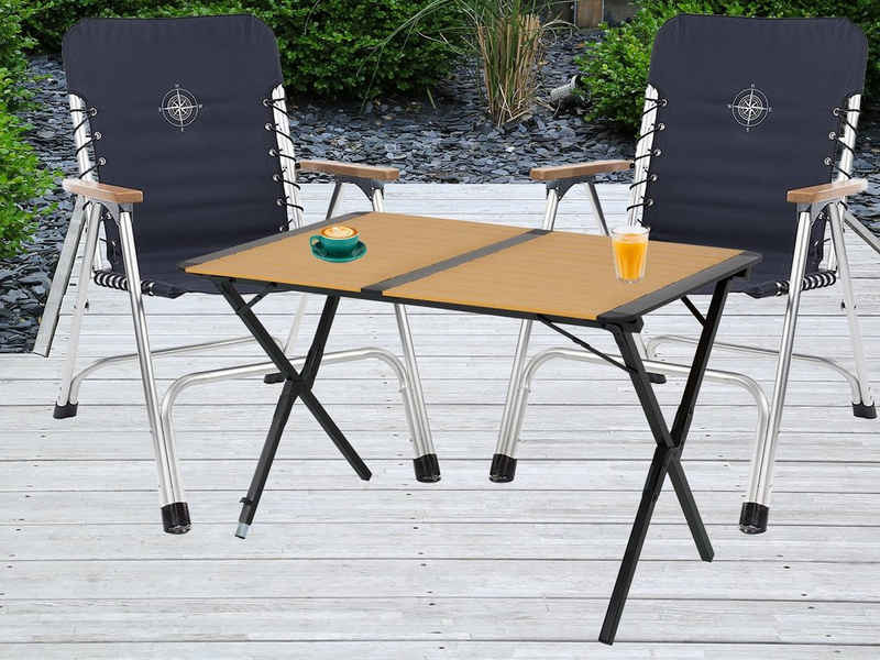 Setpoint Campingstuhl (3 St), Campingtisch mit 2 Stühlen klappbar Outdoor-Tisch klein Balkon-Tisch