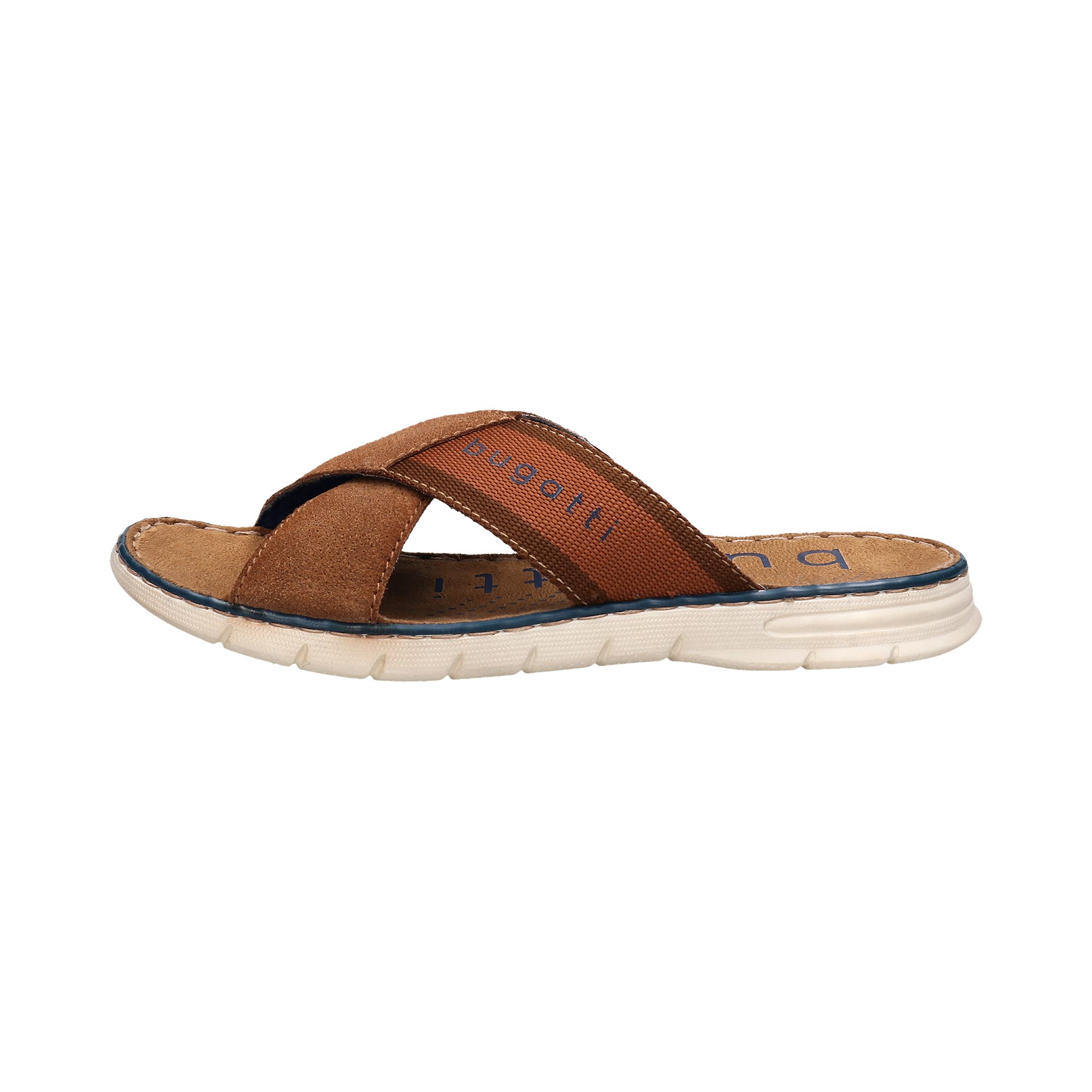 bugatti Pantolette Sommerschuh, Hausschuh, Strandschuh mit Kreuz-Steg