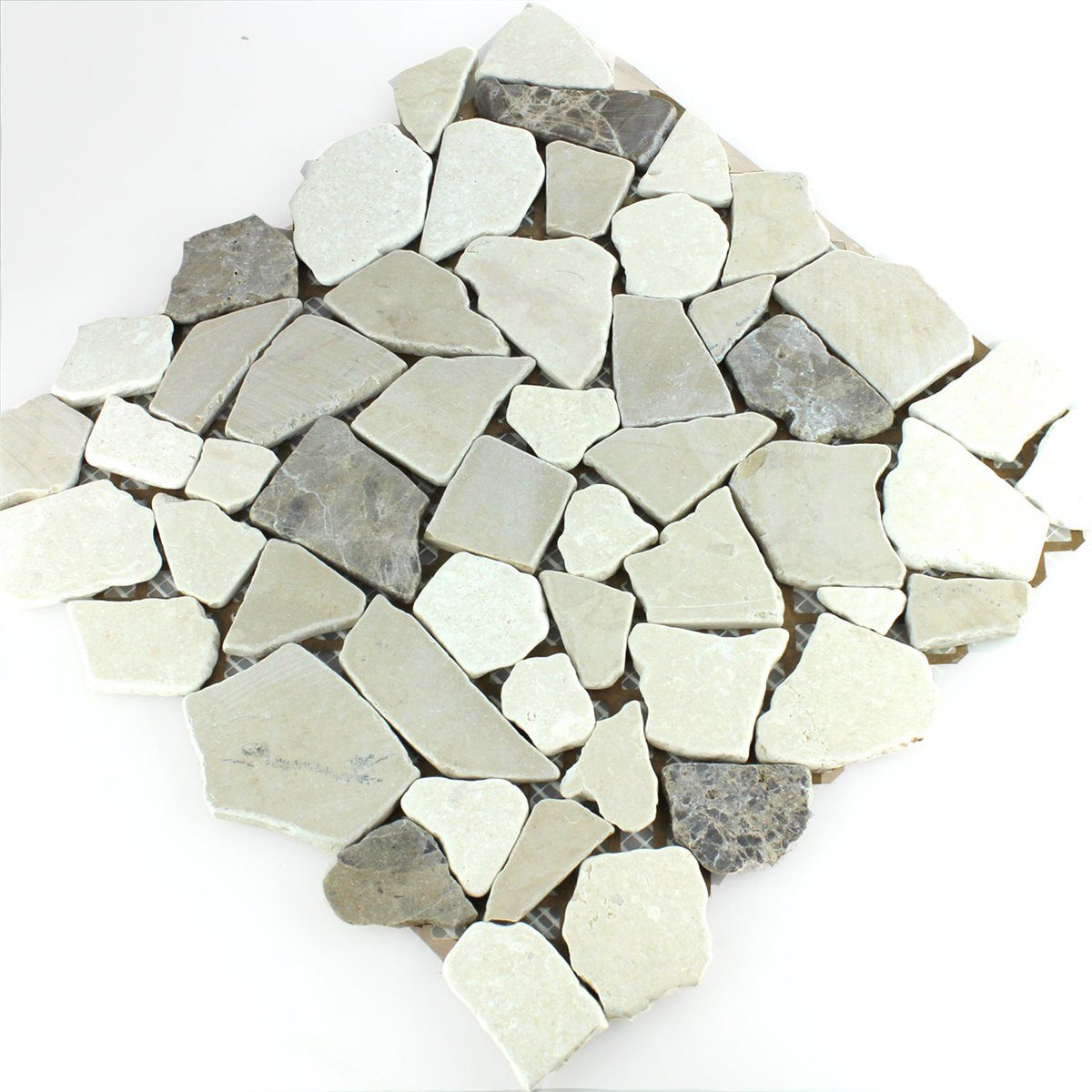 Mosafil Mosaikfliesen Mosaikfliesen Marmor Bruch Coffee Beige, Naturstein-Marmor 30.500x30.500, beige-braun, Frostsicher - Wasserfest - Rutschfest