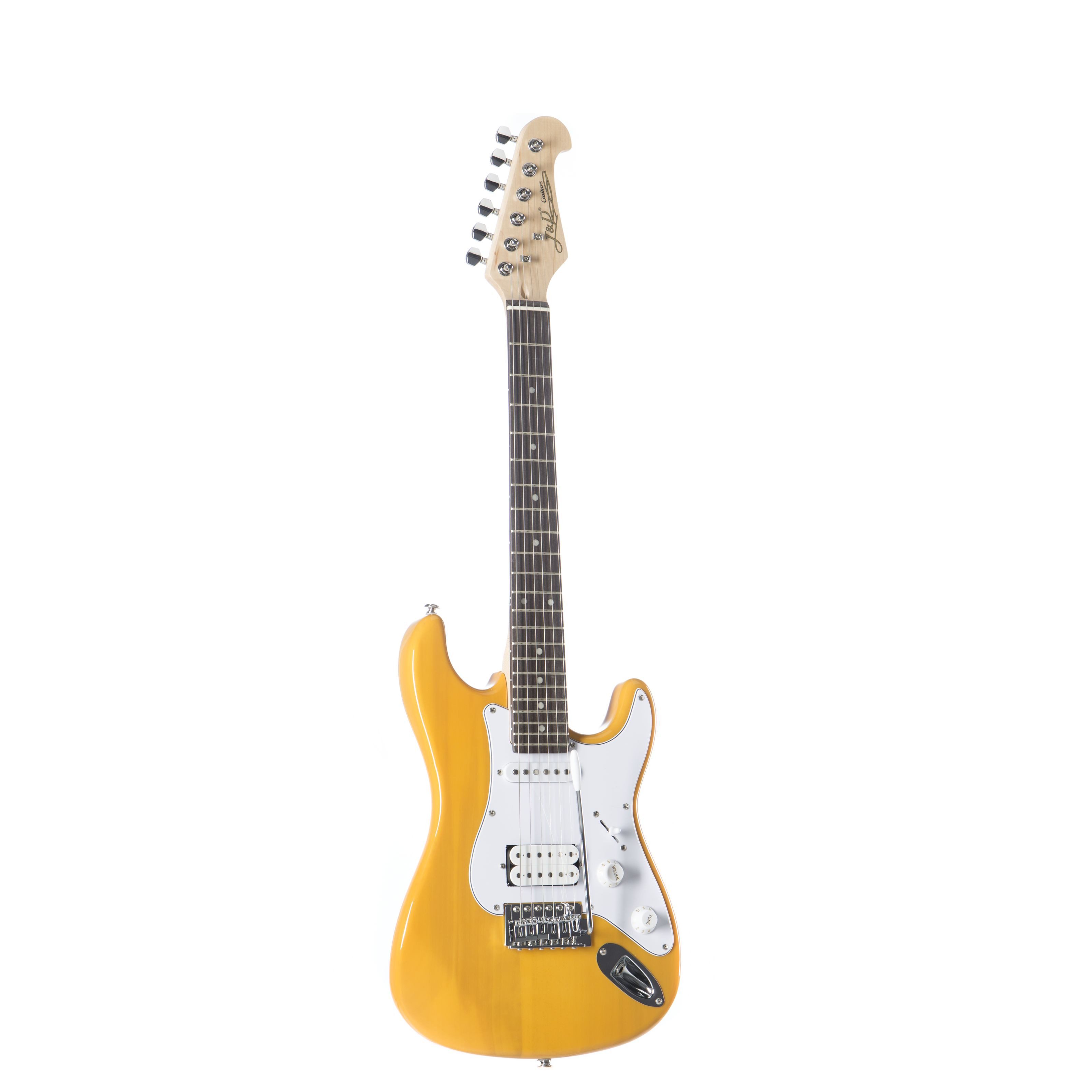 J & D E-Gitarre, ST-MINI BB E-Gitarre 3/4 elektrische Gitarre für Anfänger mit Single Coil und Humbucker Tonabnehmer Electric Guitar in Gelb, E-Gitarren, ST-Modelle, E-Gitarre, 3/4 elektrische Gitarre, Anfänger Gitarre