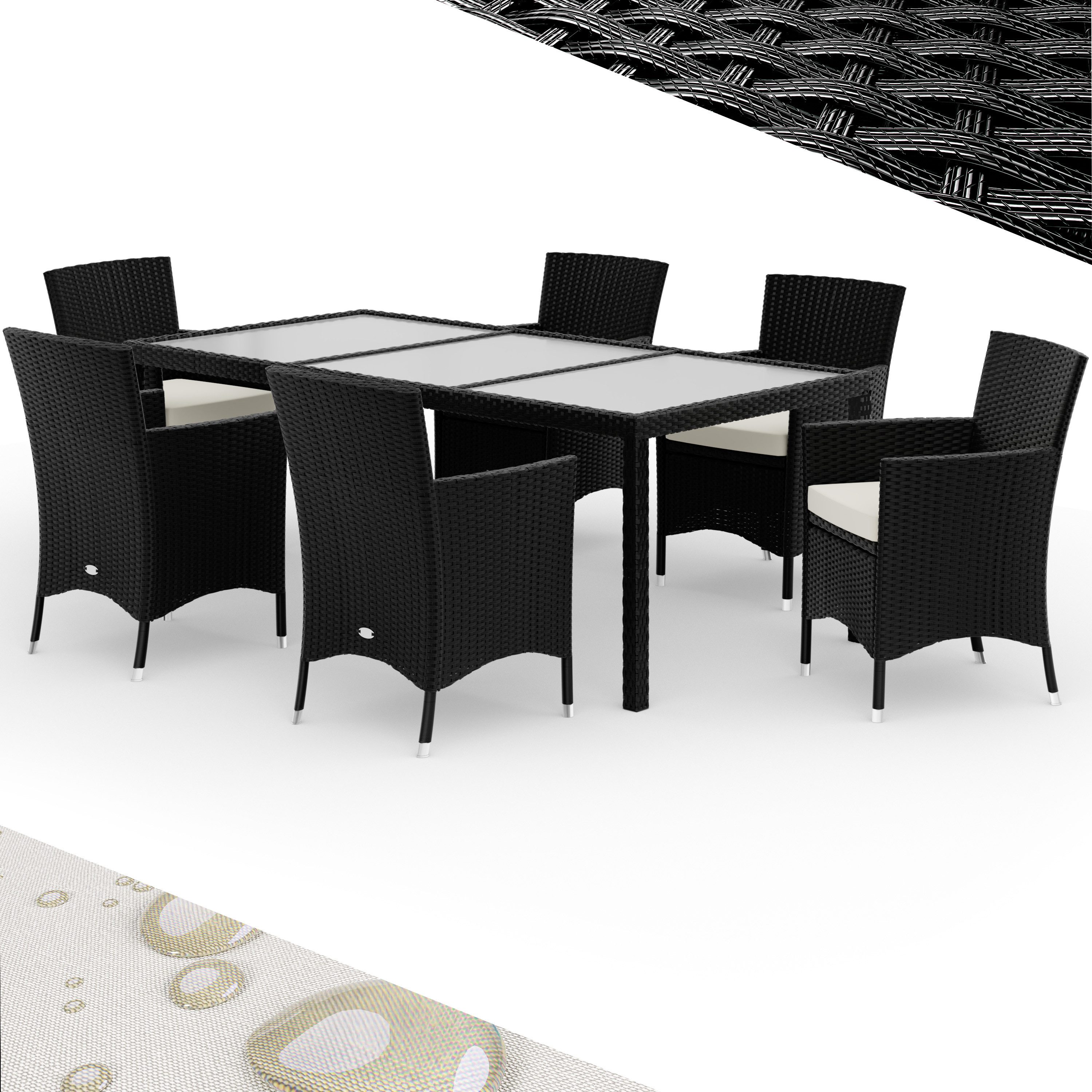 Casaria Garten-Essgruppe, Stühle stapelbar mit 7cm günstig online kaufen