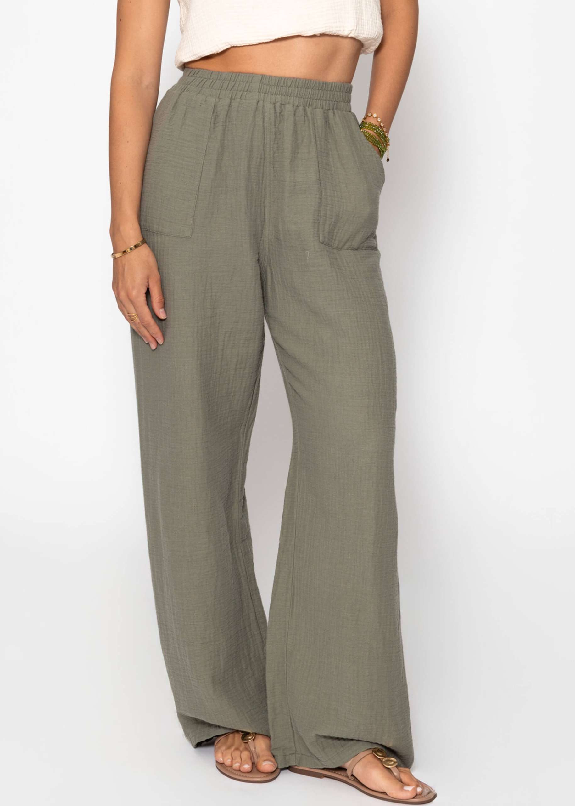Stoffhose Musselin Hose Damen aus Baumwolle