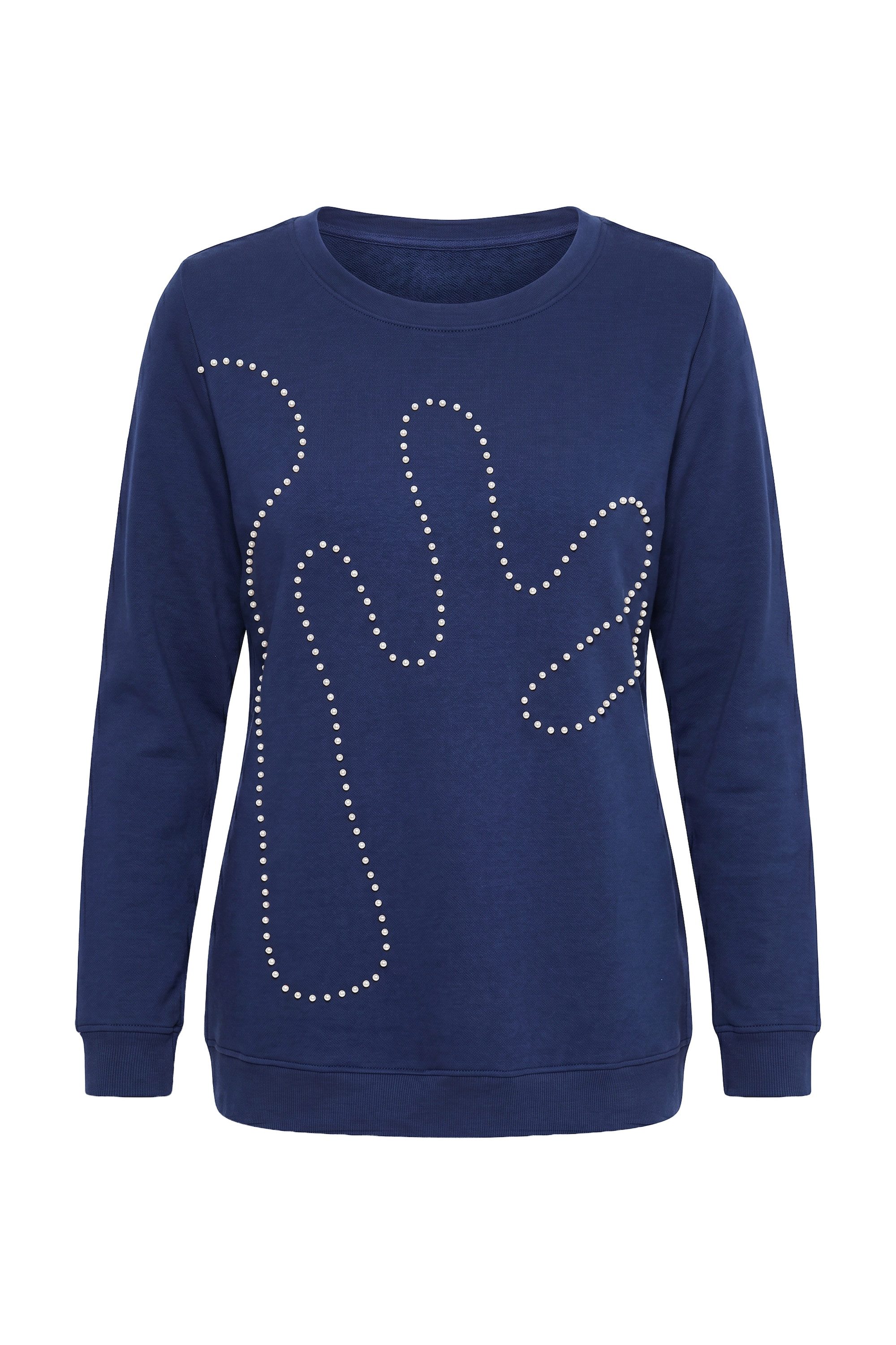 MIAMODA Sweatshirt Sweatshirt Komfort Fit Zierperlen – Bild 2 von 3