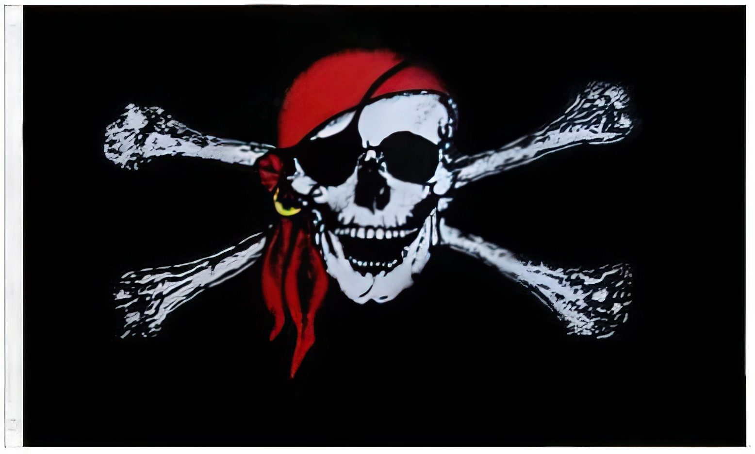 Yudu Fahne Piraten Flagge,Totenkopf Fahne mit Rottuch,150 x 90 cm