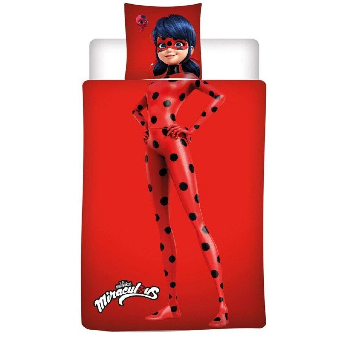 Miraculous - Ladybug Bettwäsche -Set 140x200 cm – Bettbezug und Kissenbezug aus Microfaser