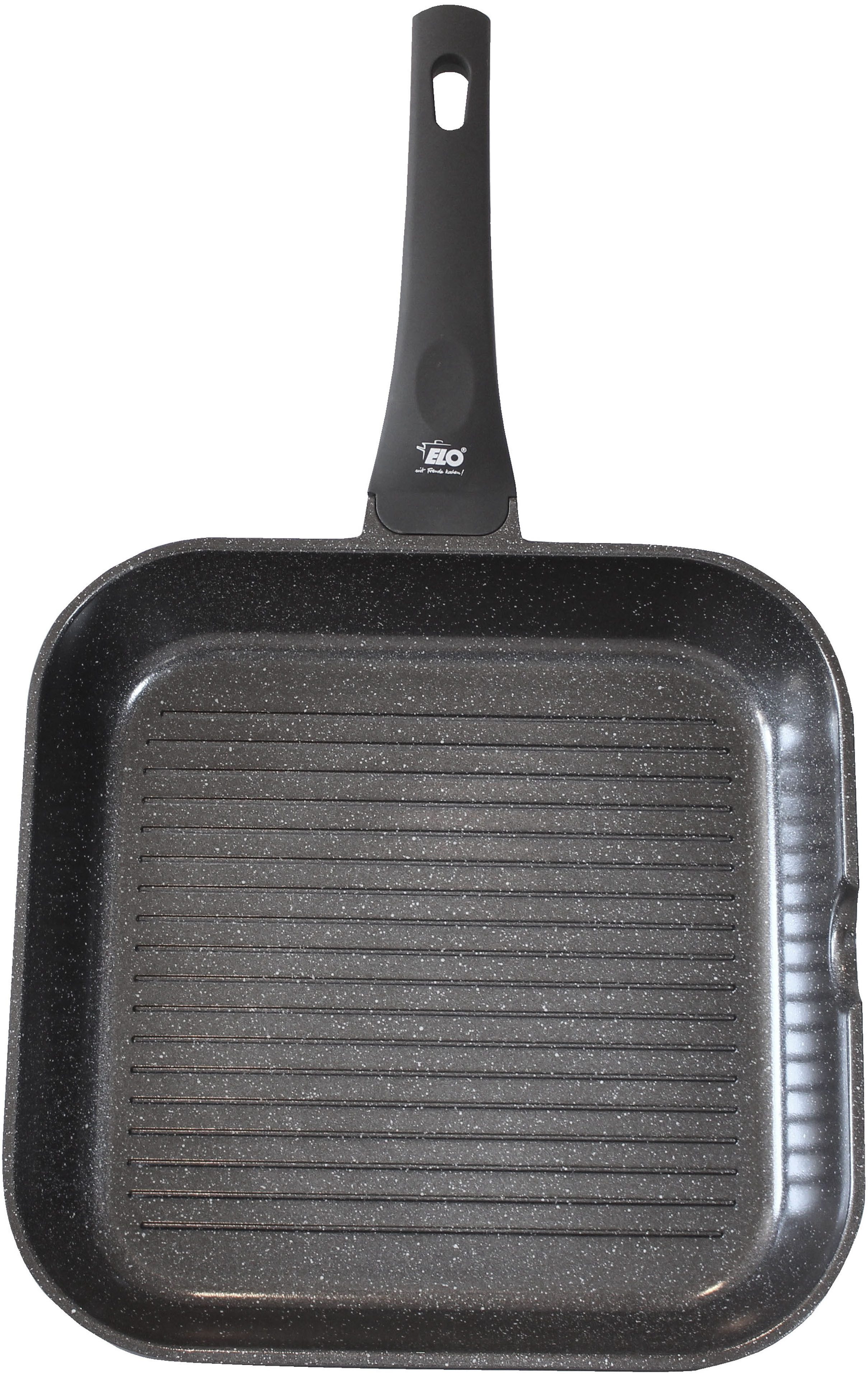 Elo Grillpfanne Siloncast Grillpfanne 28 cm, mit großer Grillfläche, Aluminiumguss (1-tlg), antihaftbeschichtet, hitzeisolierender Stiel, für alle Herdarten