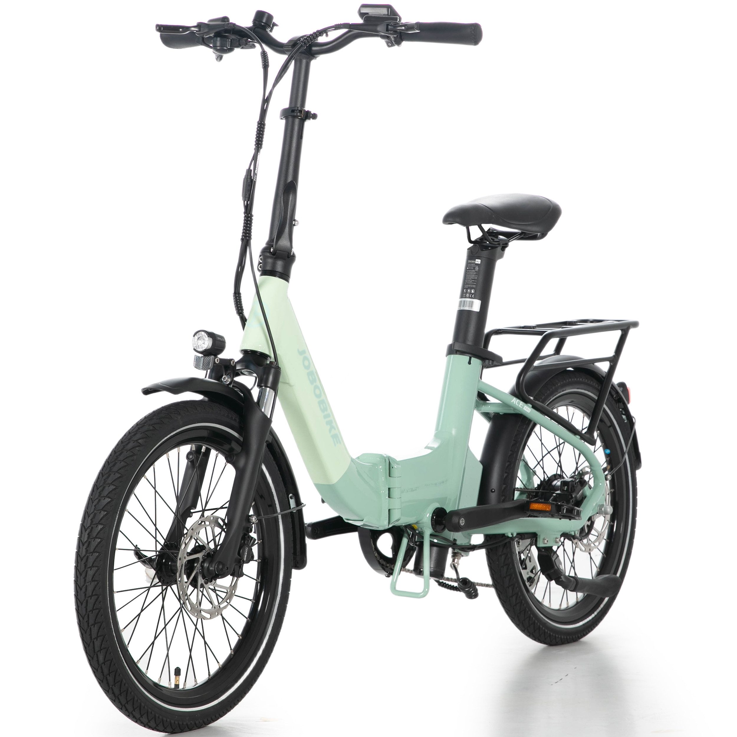 JOBOBIKE E-Bike Klapprad 20" für Damen & Herren, Romer ACE Pro 360Wh, Pedelec, 110 km, DMS, 7 Gang Shimano, Kettenschaltung, Heckmotor, 360 Wh, (mit abnehmbarem Akku, mit Bluetooth, Drehmomentsensor), Kompakt & stark – das faltbare City-E-Bike für Alltag & Freizeit