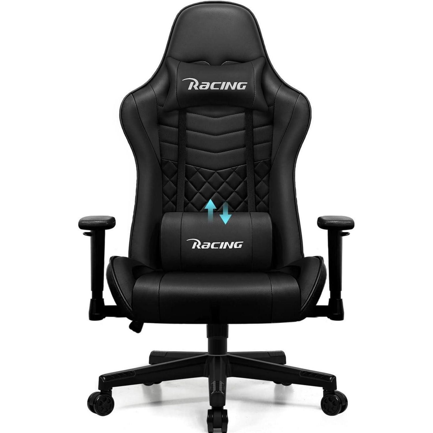 Gaming Chair Gaming Stuhl mit verstellbaren Lendenkissen und Armlehne, bis zu