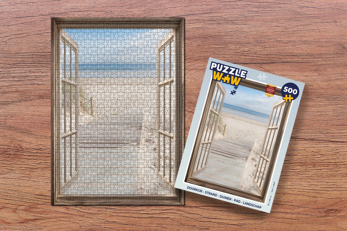 MuchoWow Puzzle Durchblick - Strand - Dünen - Weg - Landschaft, 500 Puzzleteile, Foto-Puzzle, Bilderrätsel, Puzzlespiele, Spielzeug