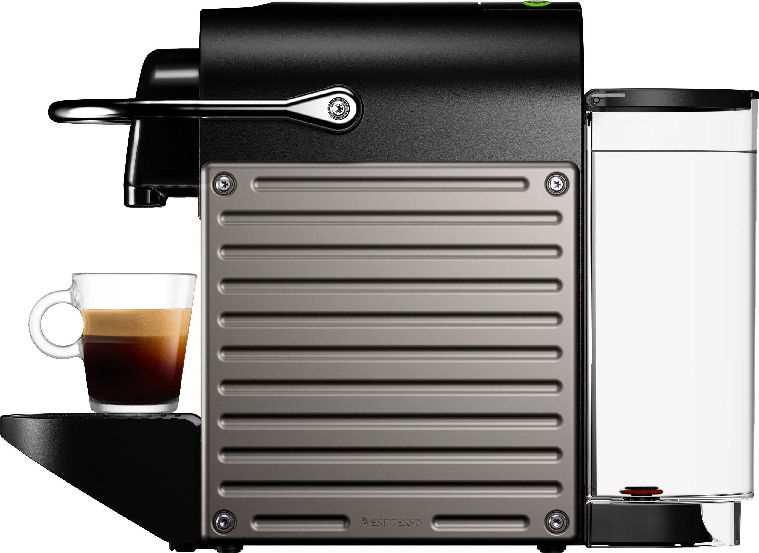 Nespresso Kapselmaschine XN304T Pixie von Willkommenspaket Kapseln 14 Druck, Bar Wassertank: 19 Krups, 0,7 mit L, inkl